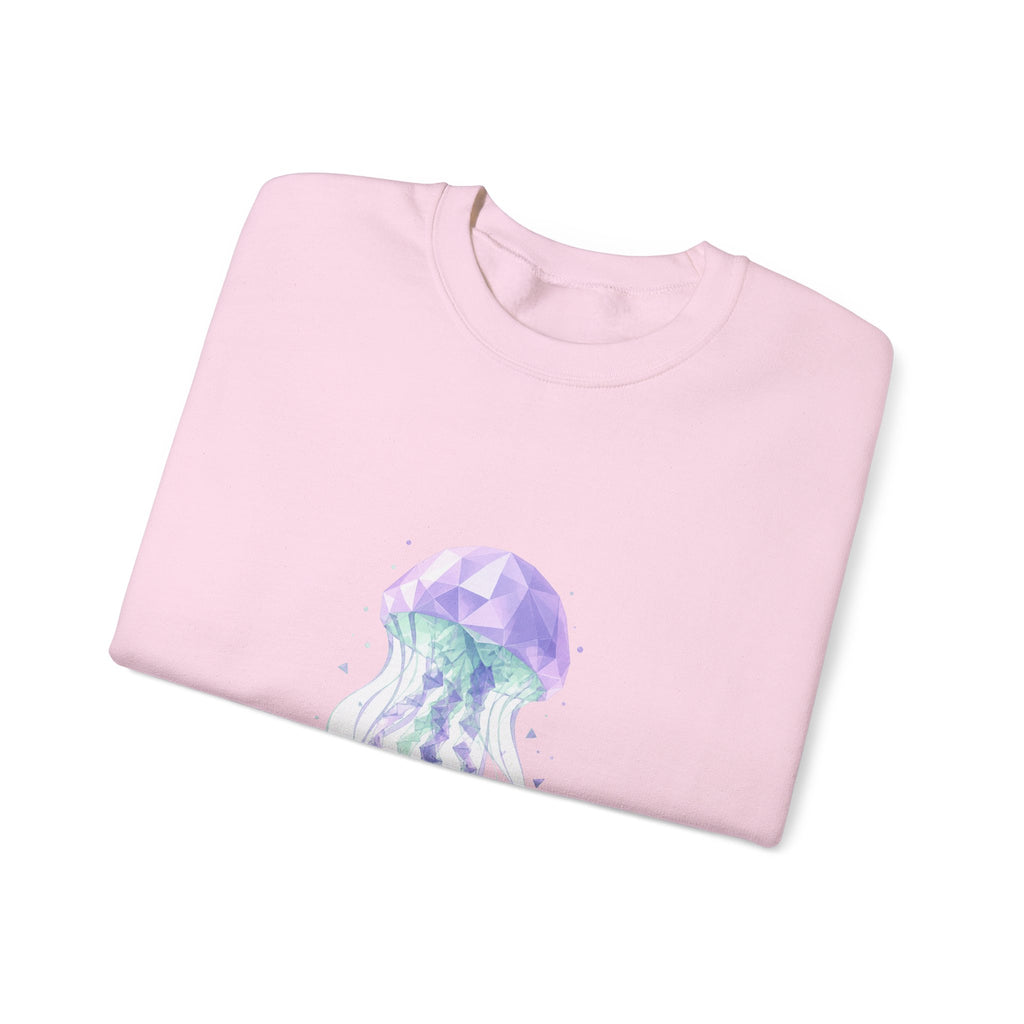 Matching Couple Sweatshirt - Octopus & Jellyfish Matching Couple Crewneck Sweatshirt Geometric Art His Hers Couple Gift - Design B