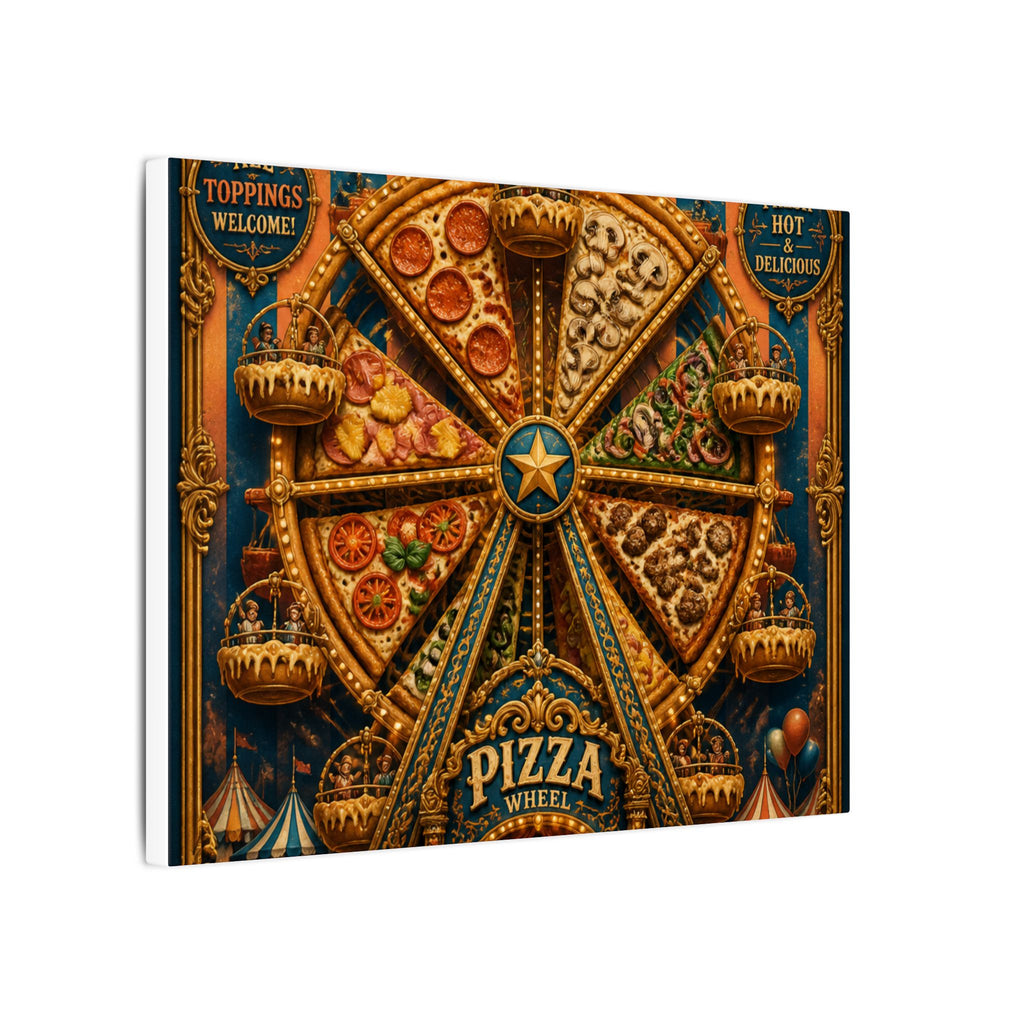Pizza Ferris Wheel Wall Art Canvas 24×36 Baroque Studio Decor Maximalist Print