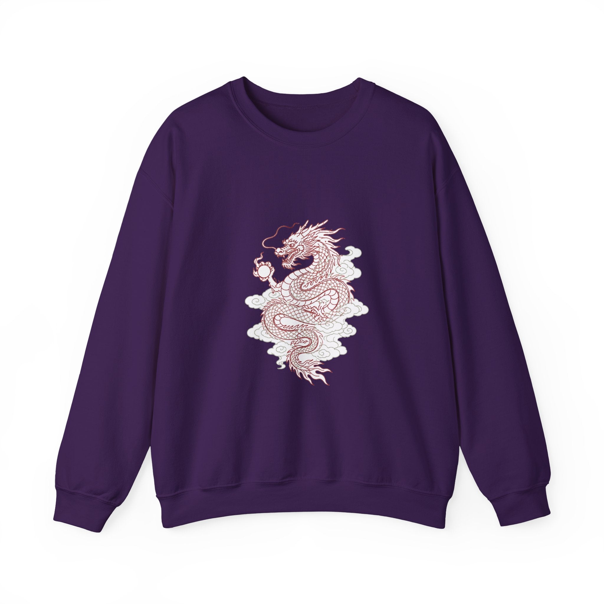 Matching Couple Sweatshirt - Dragon & Phoenix Matching Couple Crewneck Sweatshirt Minimalist Art His Hers Valentine Gift - Design A