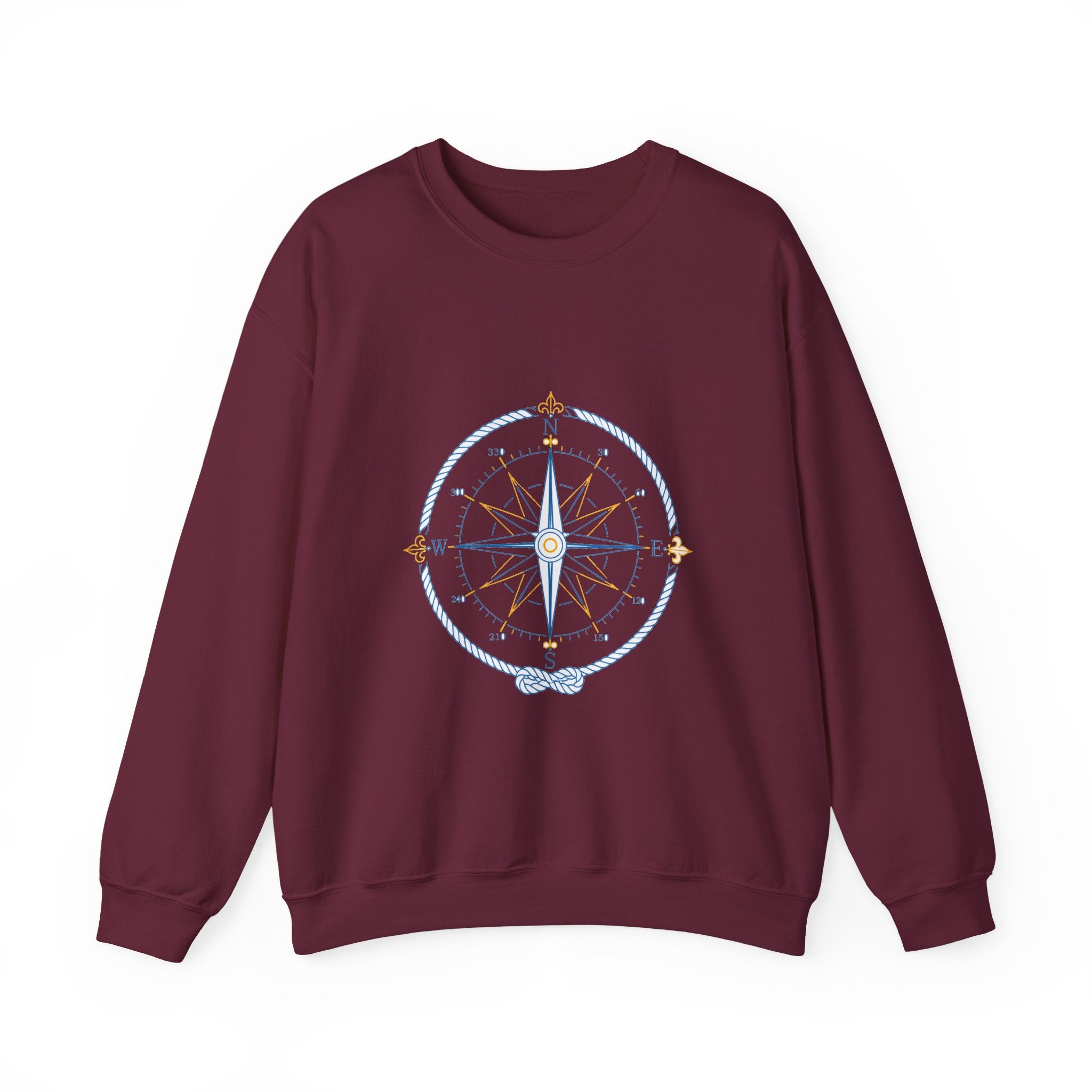 Matching Couple Sweatshirt - Compass North & South Matching Couple Comfort Colors Crew Minimalist Art His Hers Christmas Gift - Design A