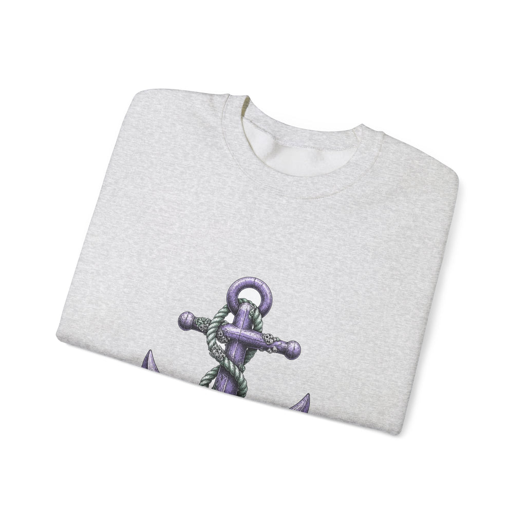 Matching Couple Sweatshirt - Anchor & Sail Matching Couple Premium Fleece Sweatshirt Hand-Drawn Art His Hers Anniversary Gift - Design A