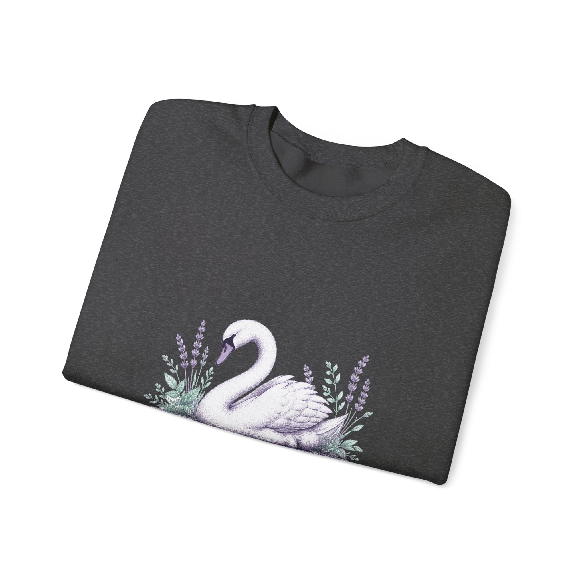 Matching Couple Sweatshirt - Raven & Swan Matching Couple Comfort Colors Crew Hand-Drawn Art His Hers Anniversary Gift - Design B