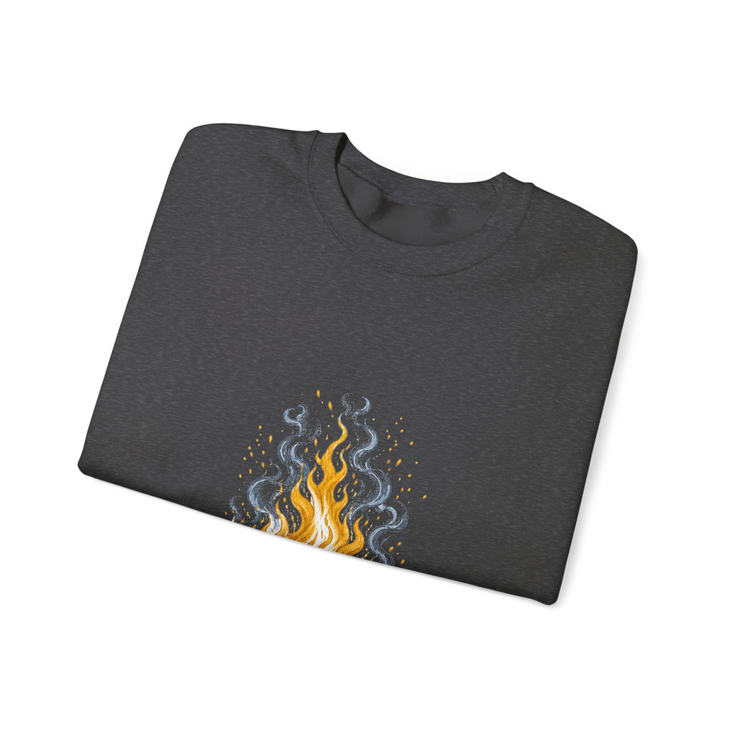 Matching Couple Sweatshirt - Wildfire & Waterfall Matching Couple Comfort Colors Crew Hand-Drawn Art His Hers Anniversary Gift - Design A