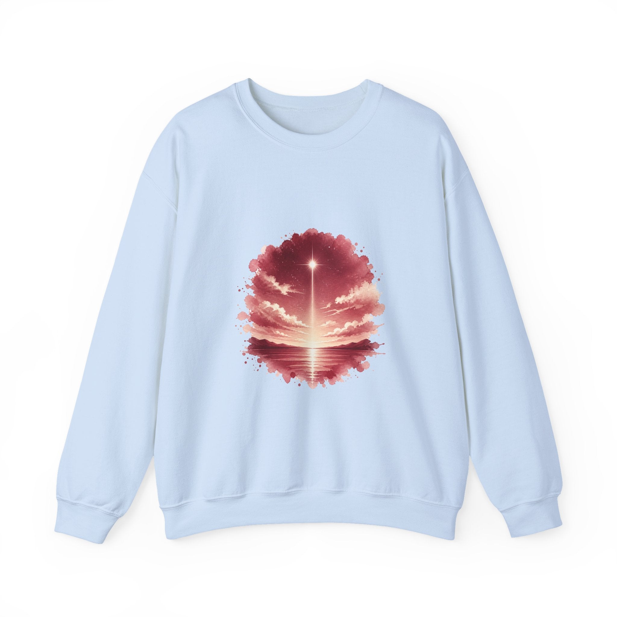 Matching Couple Sweatshirt - Evening & Morning Star Matching Couple Crewneck Sweatshirt Watercolor Art His Hers Engagement Gift - Design A