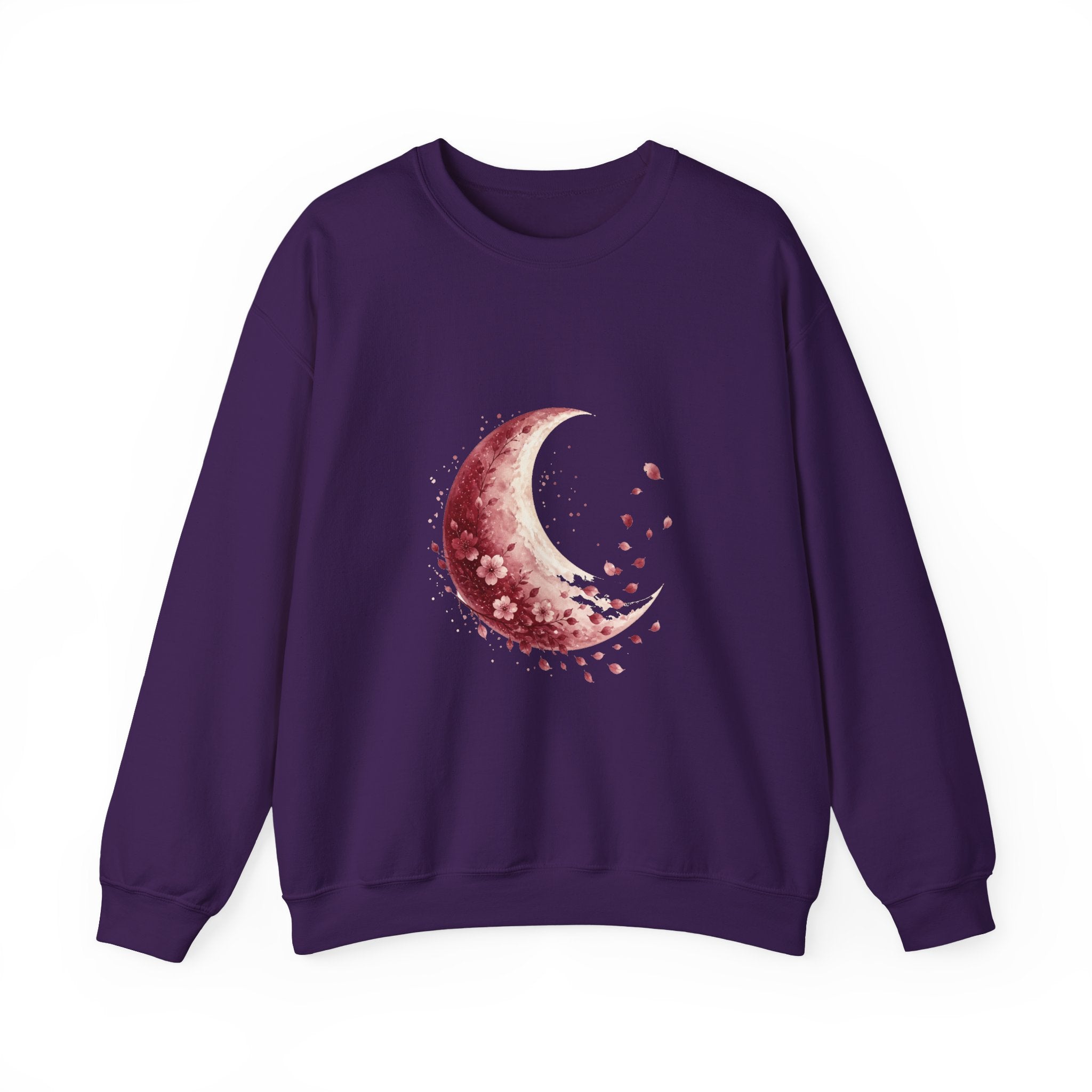 Matching Couple Sweatshirt - Waxing & Waning Moon Matching Couple Premium Fleece Sweatshirt Watercolor Art His Hers Birthday Gift - Design B