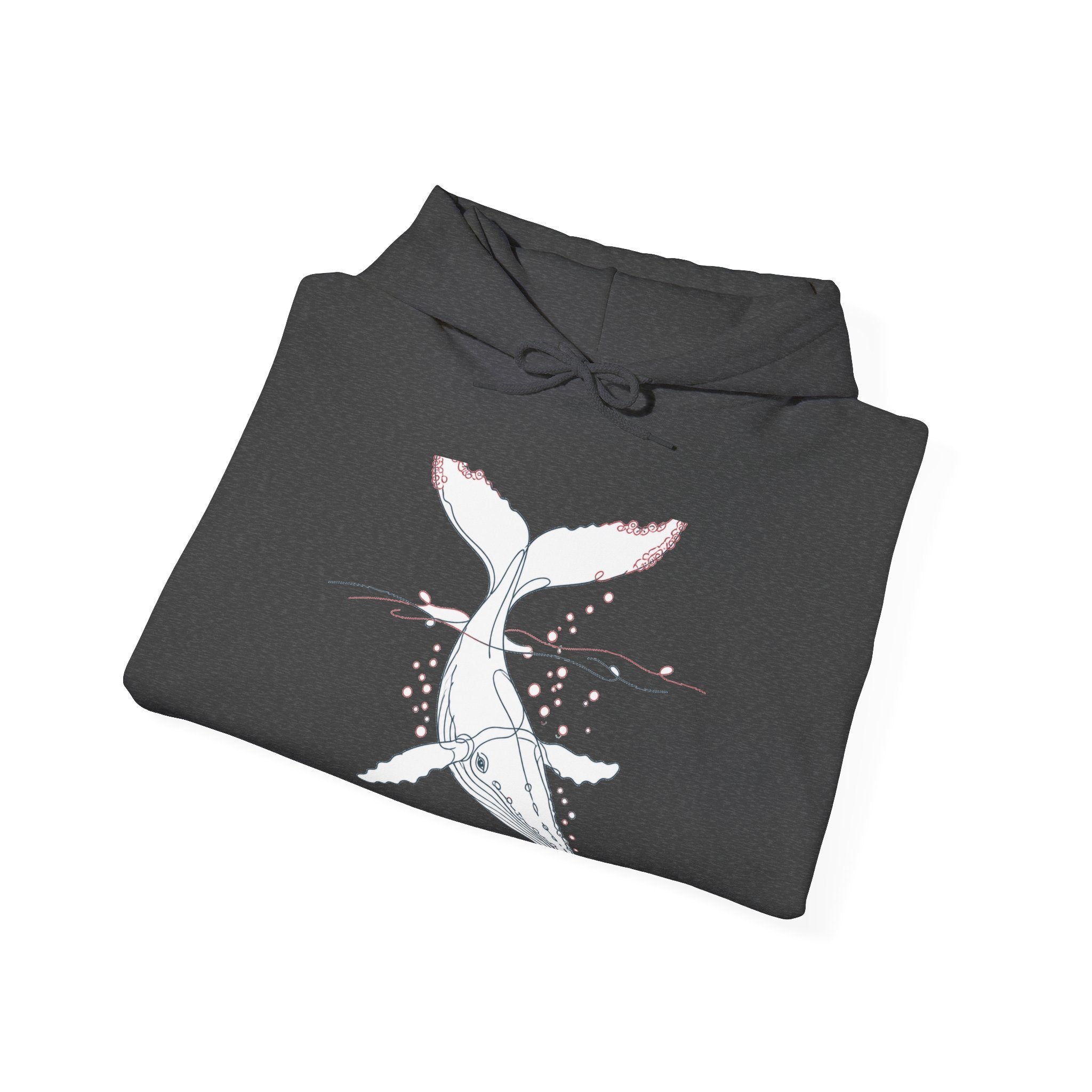 Matching Couple Sweatshirt - Eagle & Whale Matching Couple Hooded Sweatshirt Minimalist Art His Hers Valentine Gift - Design B