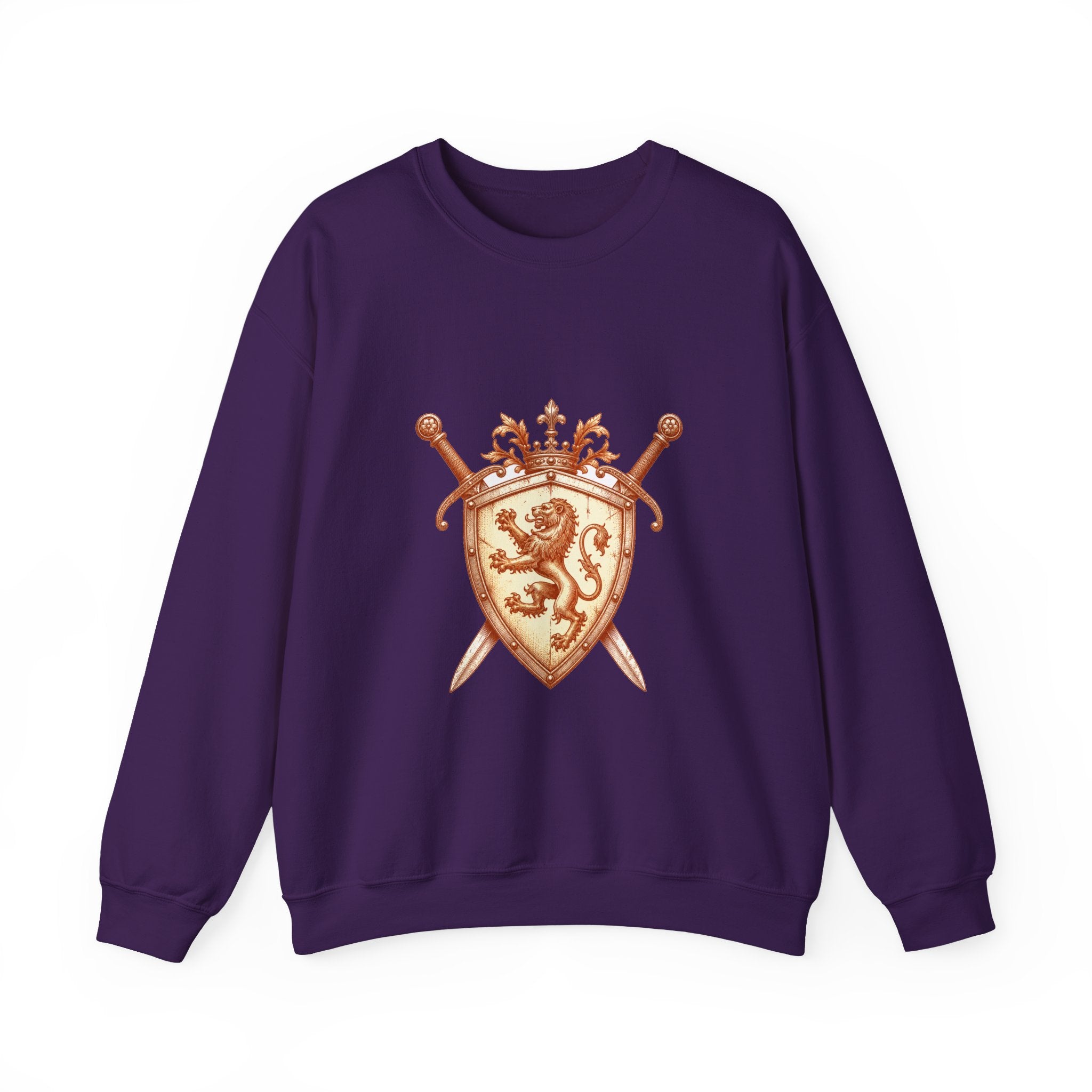 Matching Couple Sweatshirt - Crown & Shield Matching Couple Premium Fleece Sweatshirt Vintage Art His Hers Honeymoon Gift - Design B