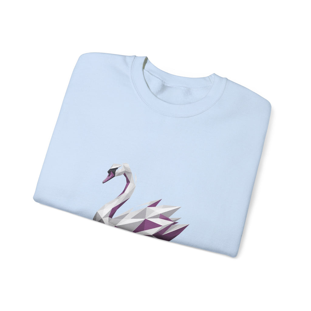 Matching Couple Sweatshirt - Raven & Swan Matching Couple Premium Fleece Sweatshirt Geometric Art His Hers Love Gift - Design B