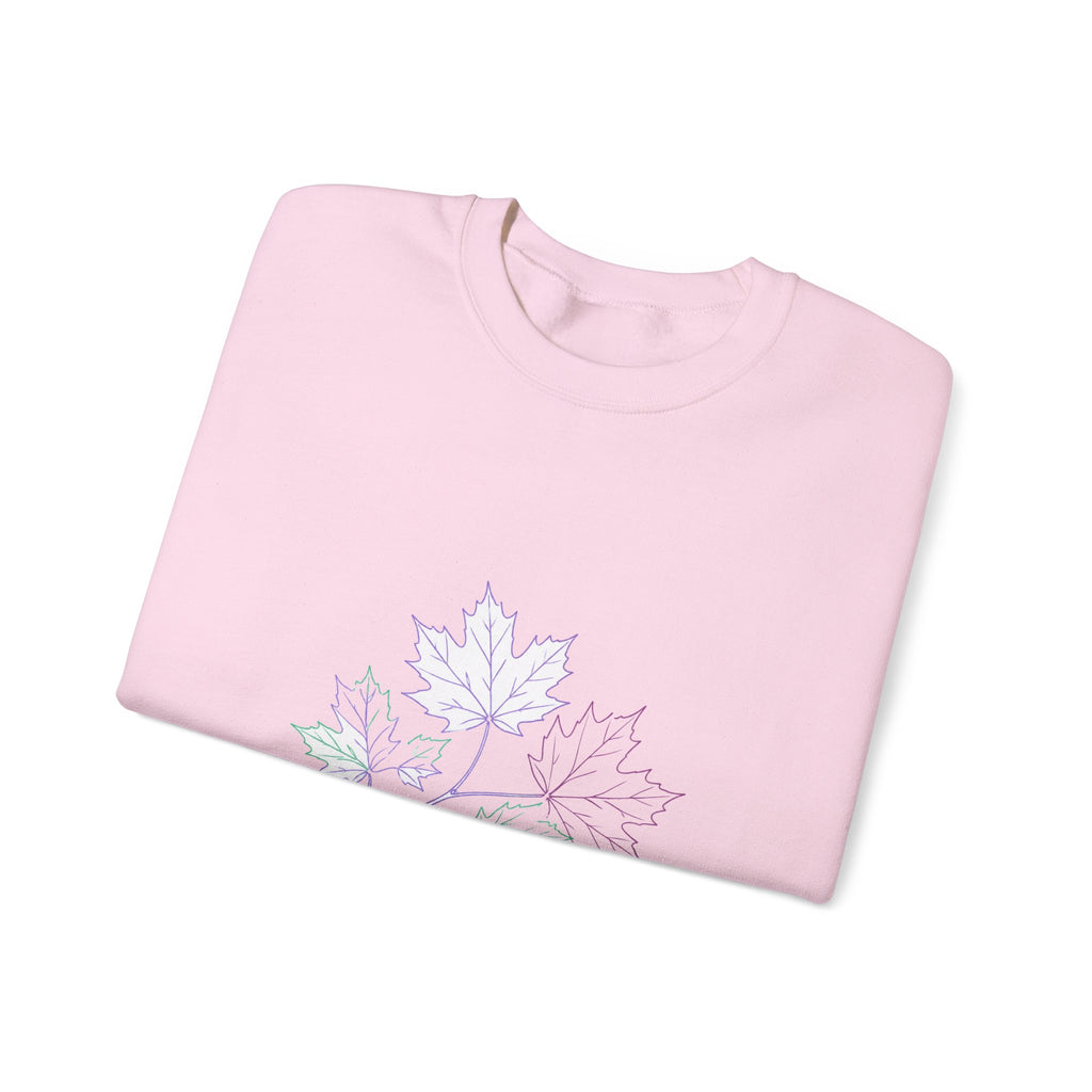 Matching Couple Sweatshirt - Cherry Blossom & Maple Leaf Matching Couple Crewneck Sweatshirt Minimalist Art His Hers Valentine Gift - Design B