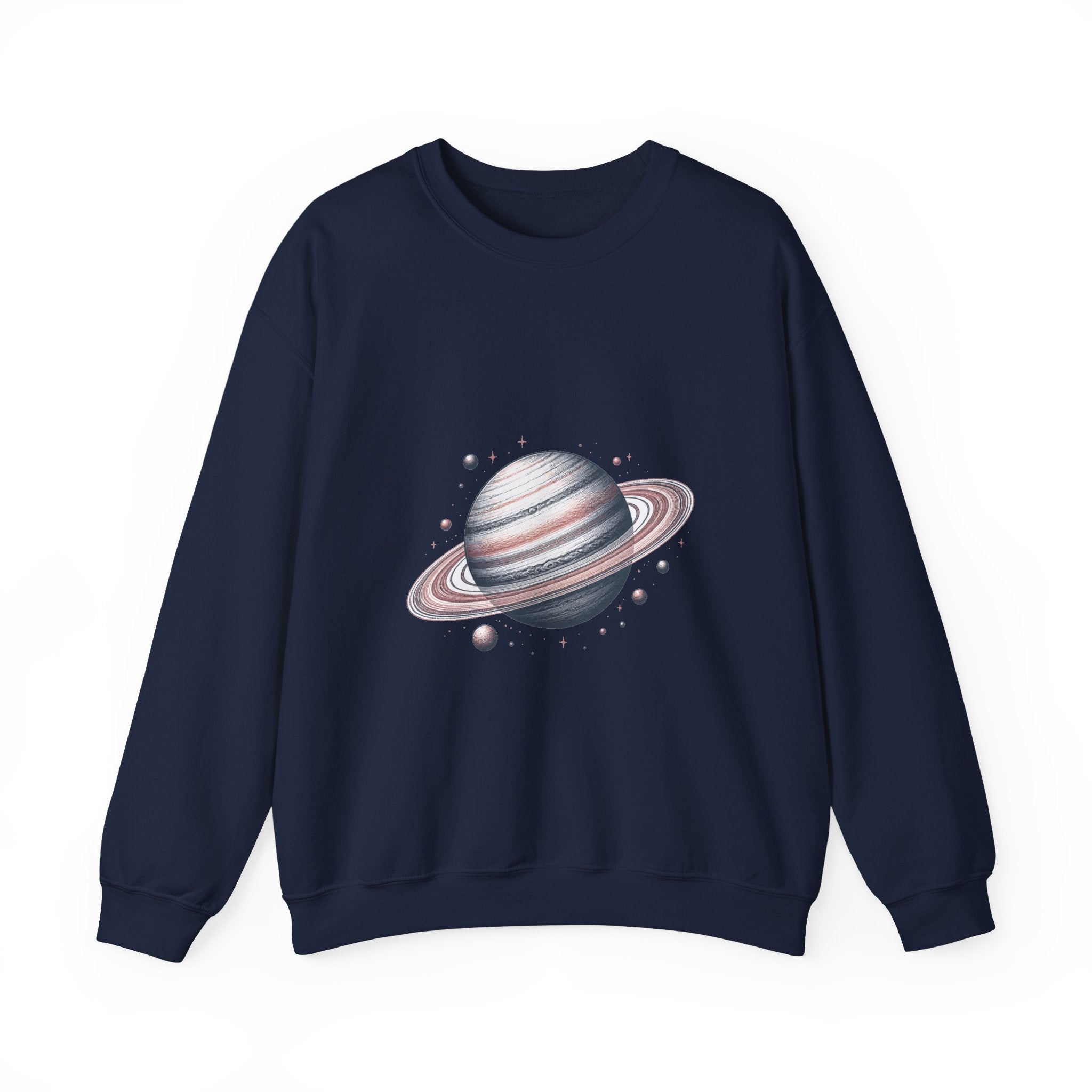 Matching Couple Sweatshirt - Saturn & Jupiter Matching Couple Crewneck Sweatshirt Hand-Drawn Art His Hers Best Friend Gift - Design A
