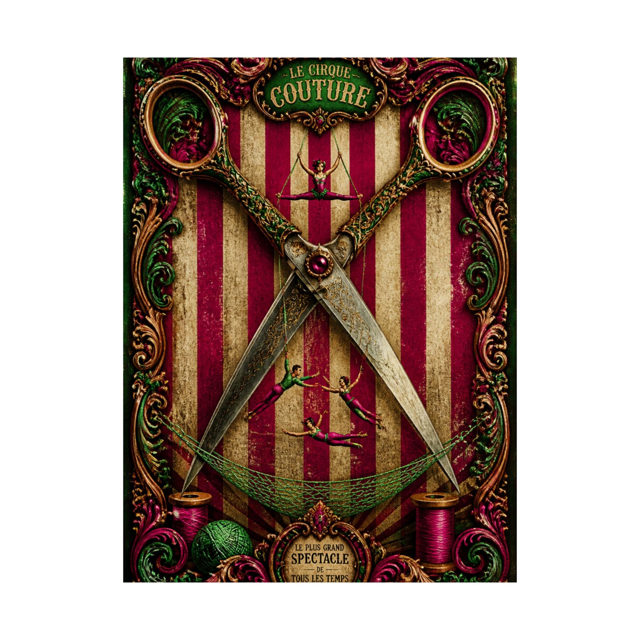 Giant Scissors Trapeze Wall Art Poster 18×24 Baroque Home Office Decor Maximalist Print