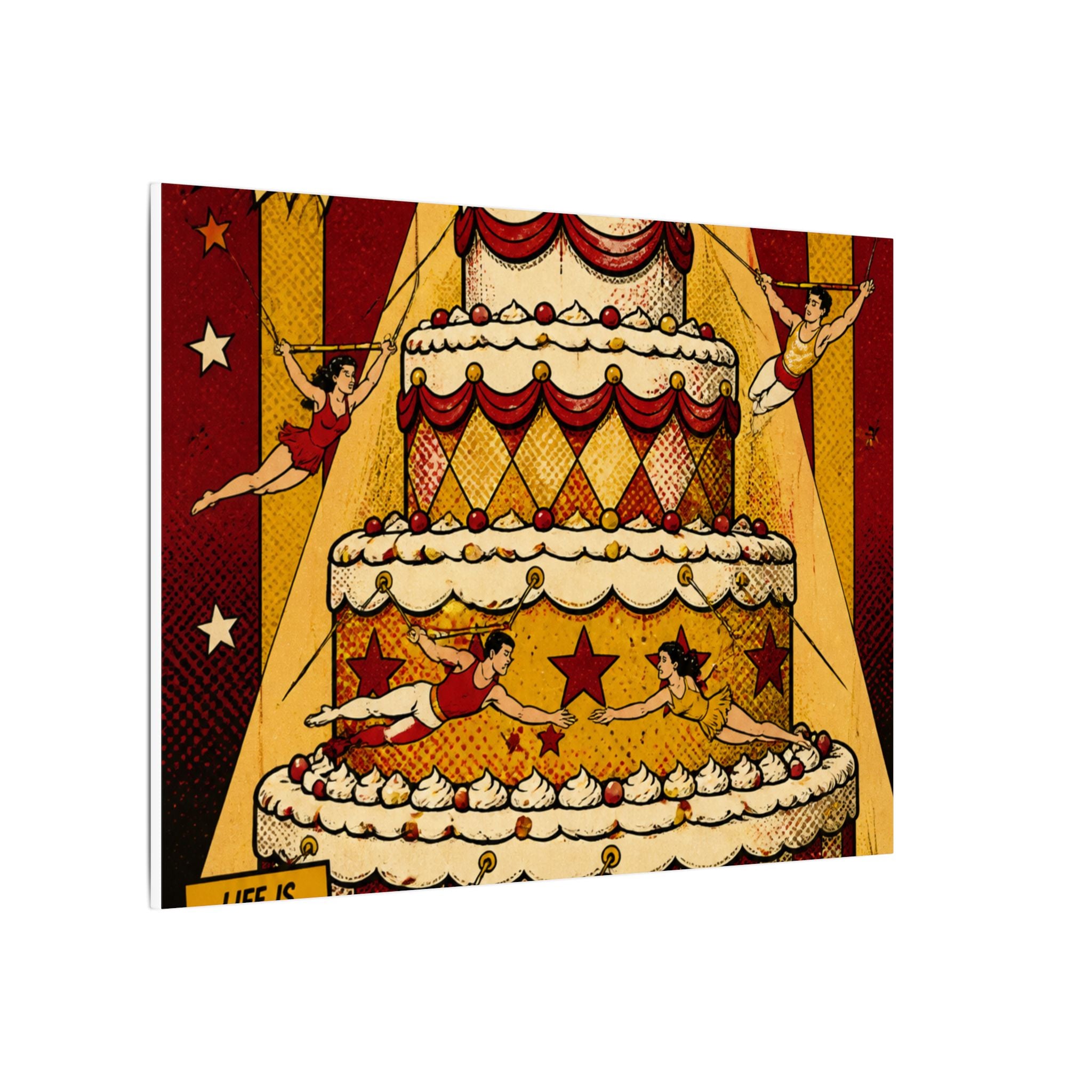 Birthday Cake Trapeze Wall Art Canvas 16×20 Pop Art Living Room Decor Maximalist Print