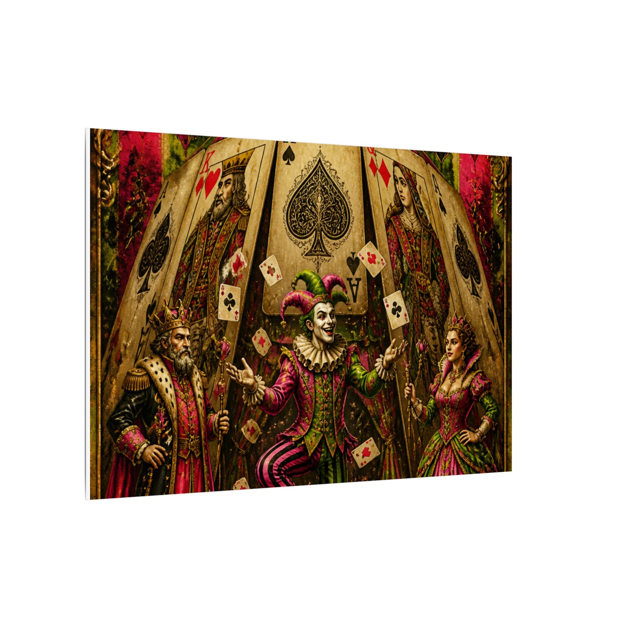 Playing Cards Tent Wall Art Canvas 16×20 Baroque Home Office Decor Maximalist Print