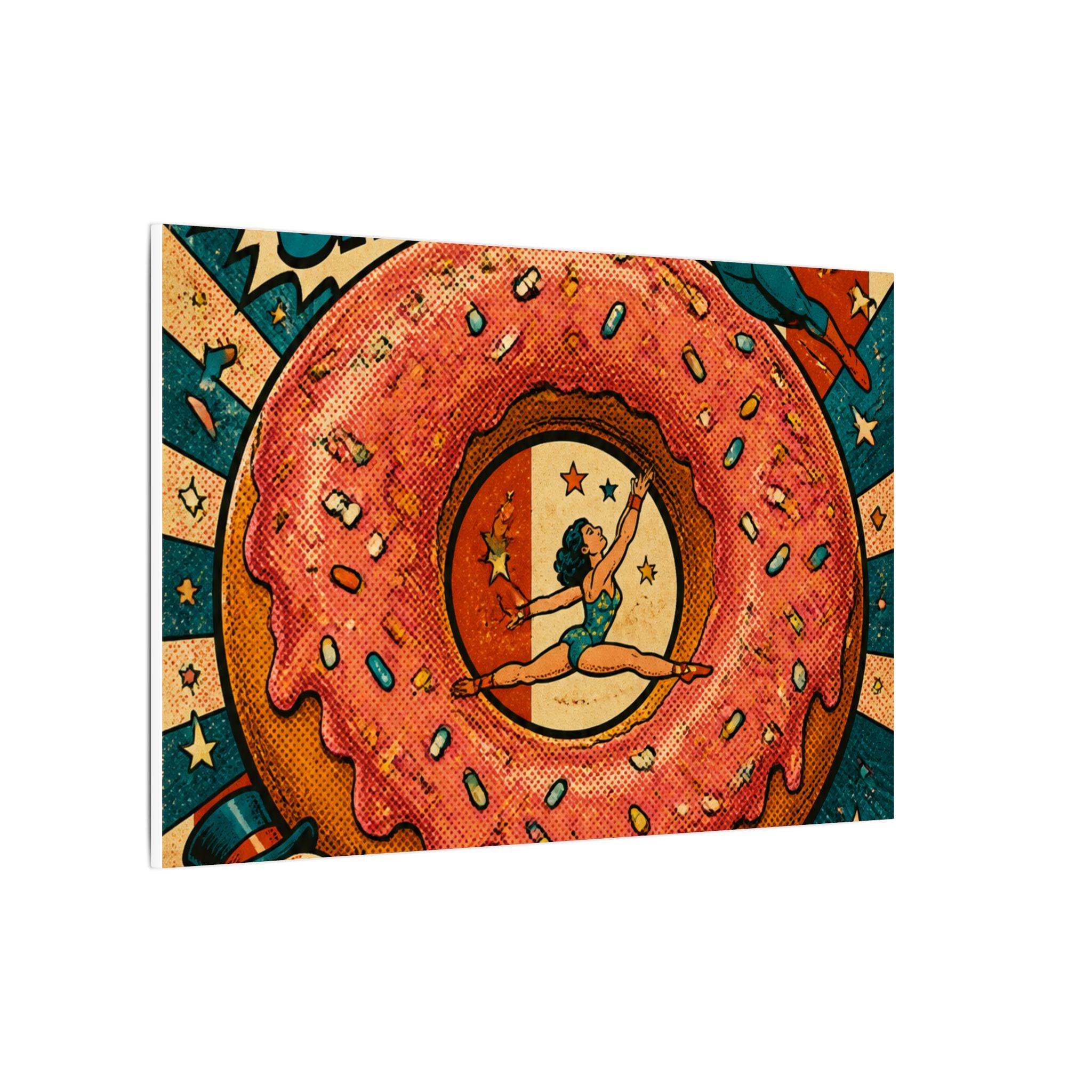 Donut Circus Ring Wall Art Canvas 24×36 Pop Art Restaurant Decor Maximalist Print
