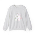 Matching Couple Sweatshirt - Puzzle Pieces Matching Couple Crewneck Sweatshirt Minimalist Art His Hers Valentine Gift - Design B
