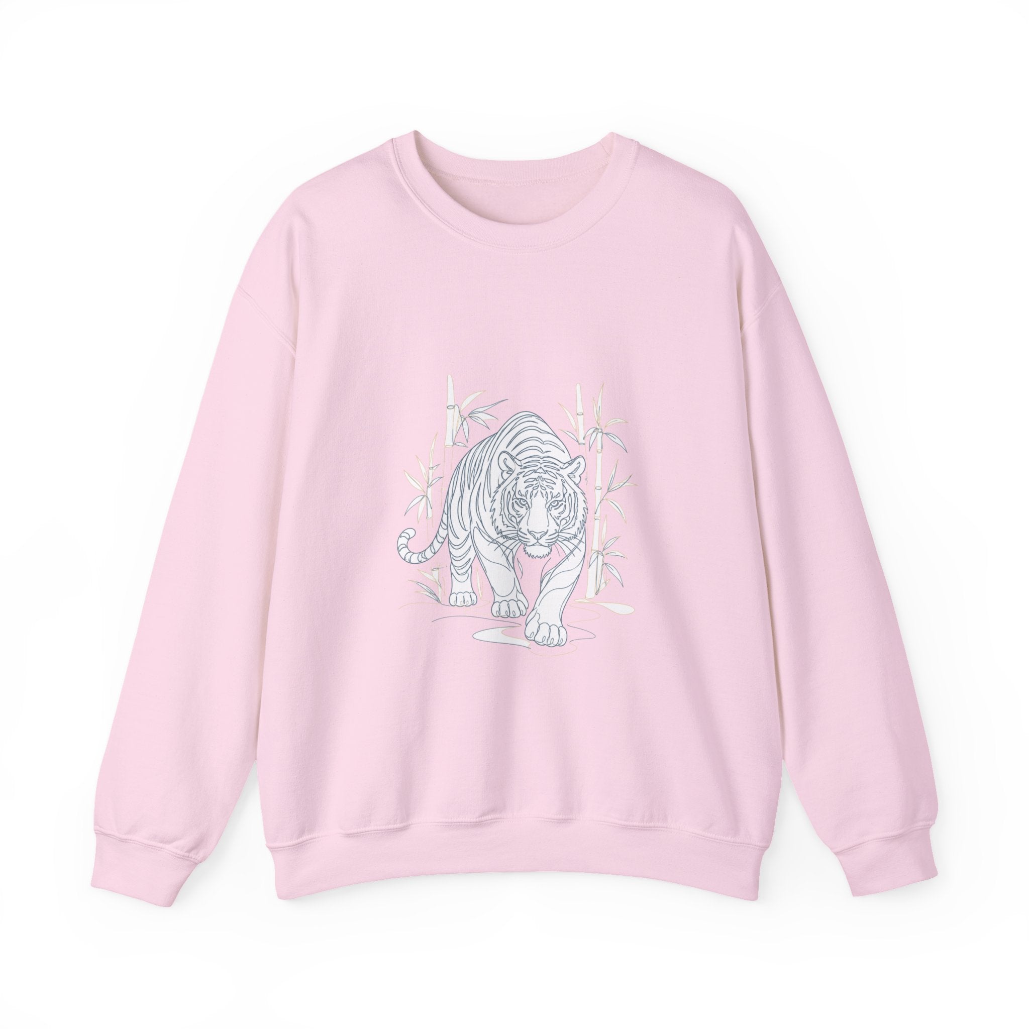 Matching Couple Sweatshirt - Tiger & Crane Matching Couple Crewneck Sweatshirt Minimalist Art His Hers Valentine Gift - Design A