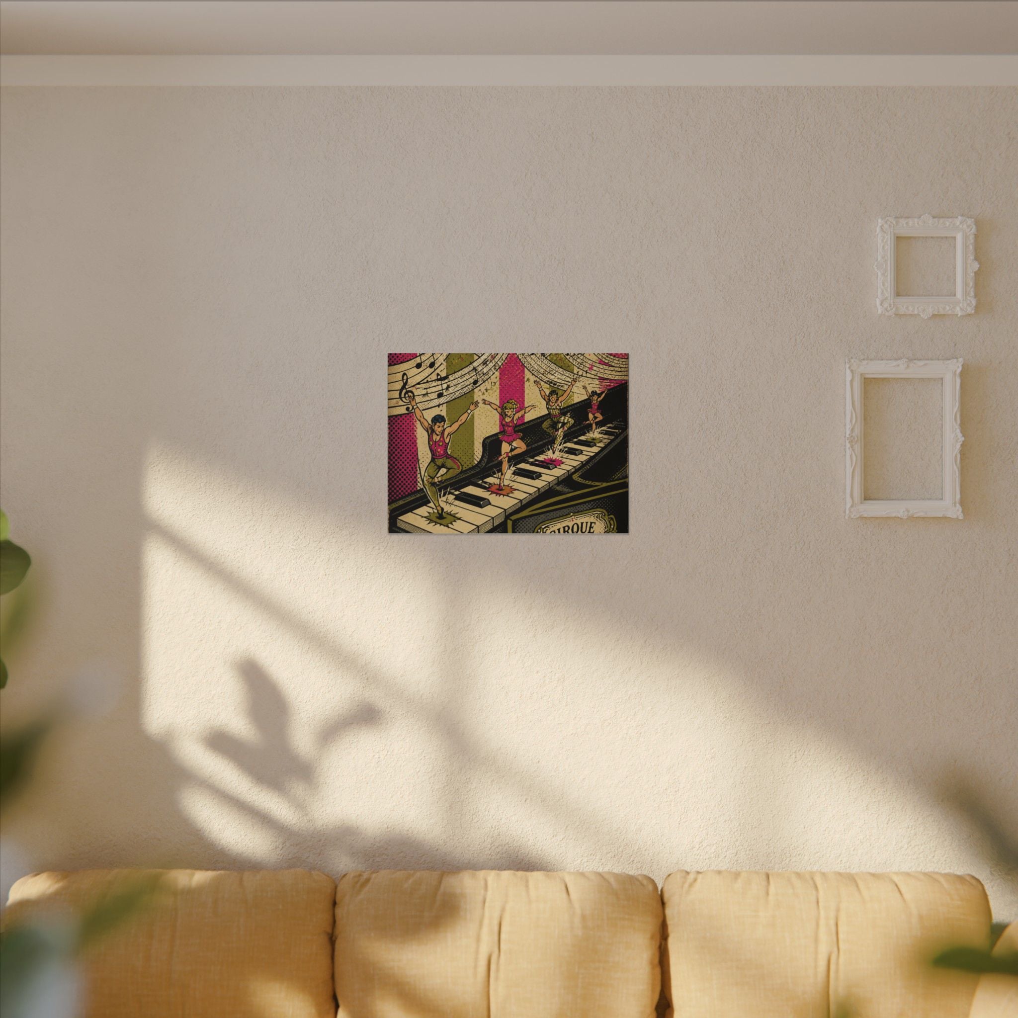 Grand Piano Acrobats Wall Art Canvas 16×20 Pop Art Living Room Decor Maximalist Print