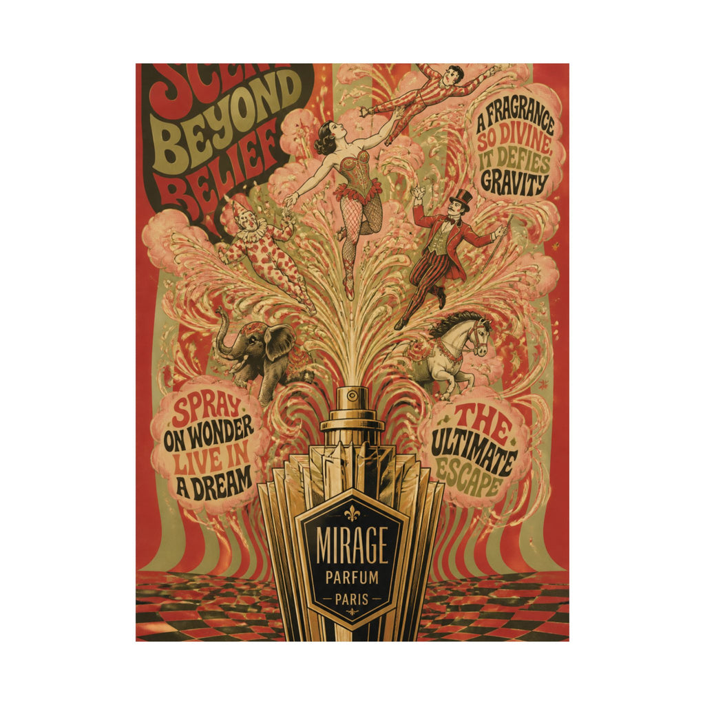 Perfume Bottle Fountain Wall Art Poster 18×24 Psychedelic Cafe Decor Maximalist Print