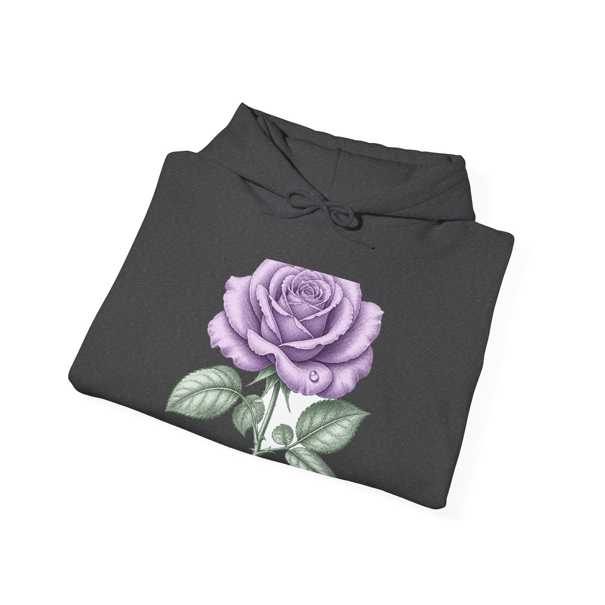 Matching Couple Sweatshirt - Rose & Thorn Matching Couple Hooded Sweatshirt Vintage Art His Hers Wedding Gift - Design A
