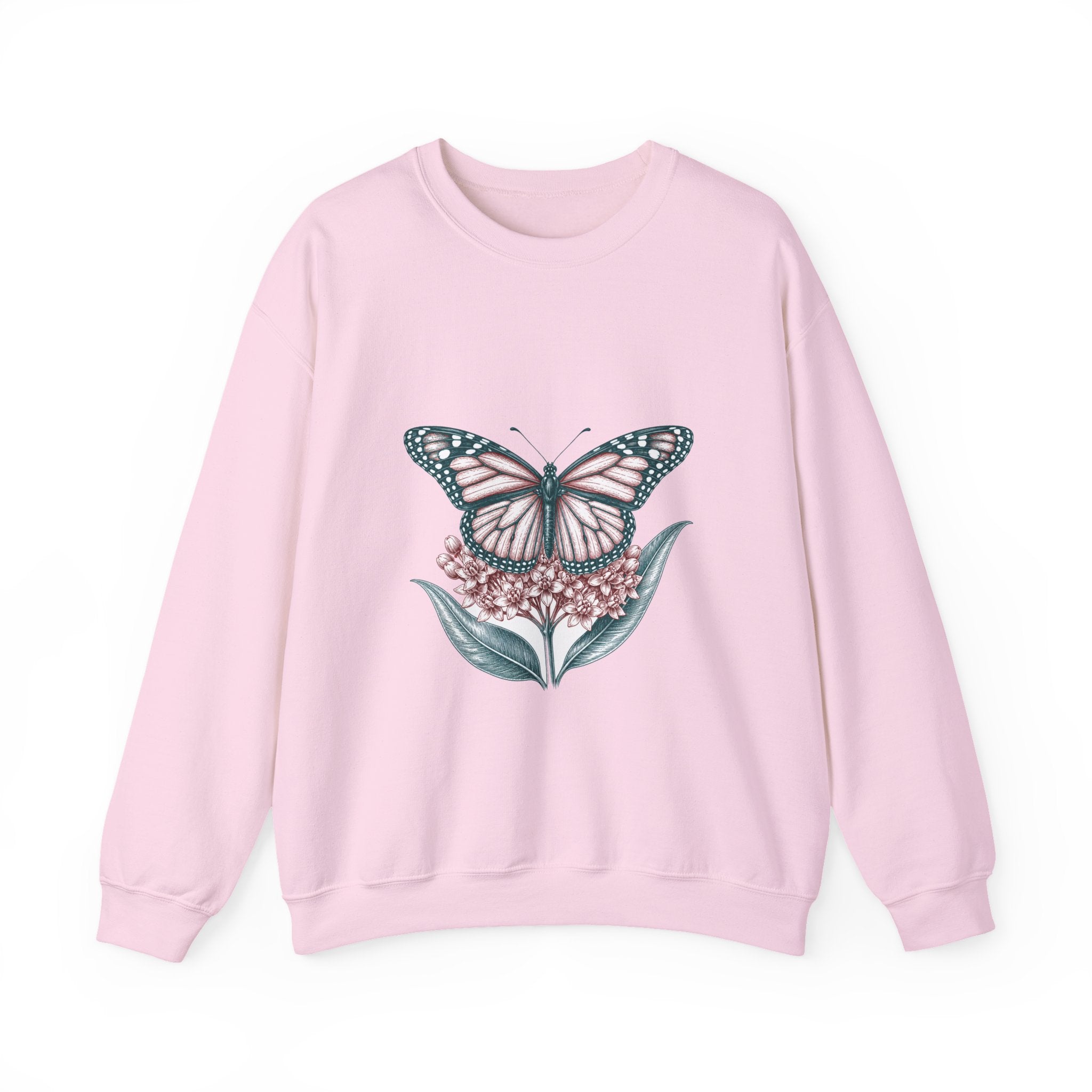 Matching Couple Sweatshirt - Butterfly & Moth Matching Couple Premium Fleece Sweatshirt Hand-Drawn Art His Hers Anniversary Gift - Design A