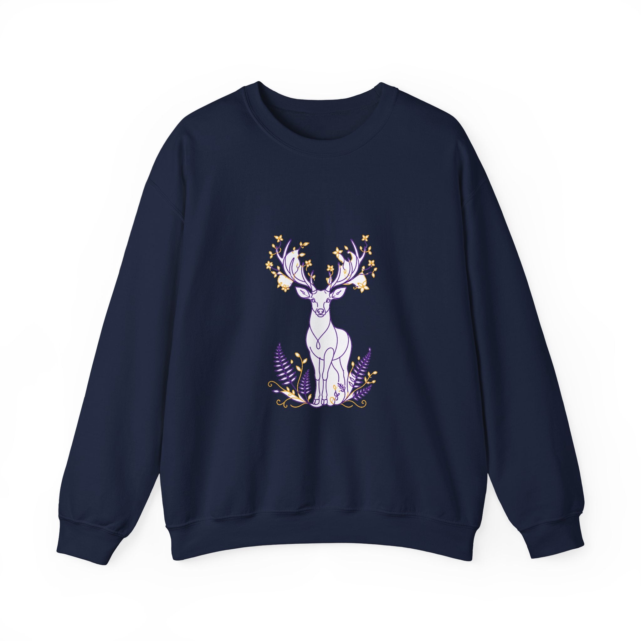 Matching Couple Sweatshirt - Bear & Deer Matching Couple Crewneck Sweatshirt Minimalist Art His Hers Valentine Gift - Design B