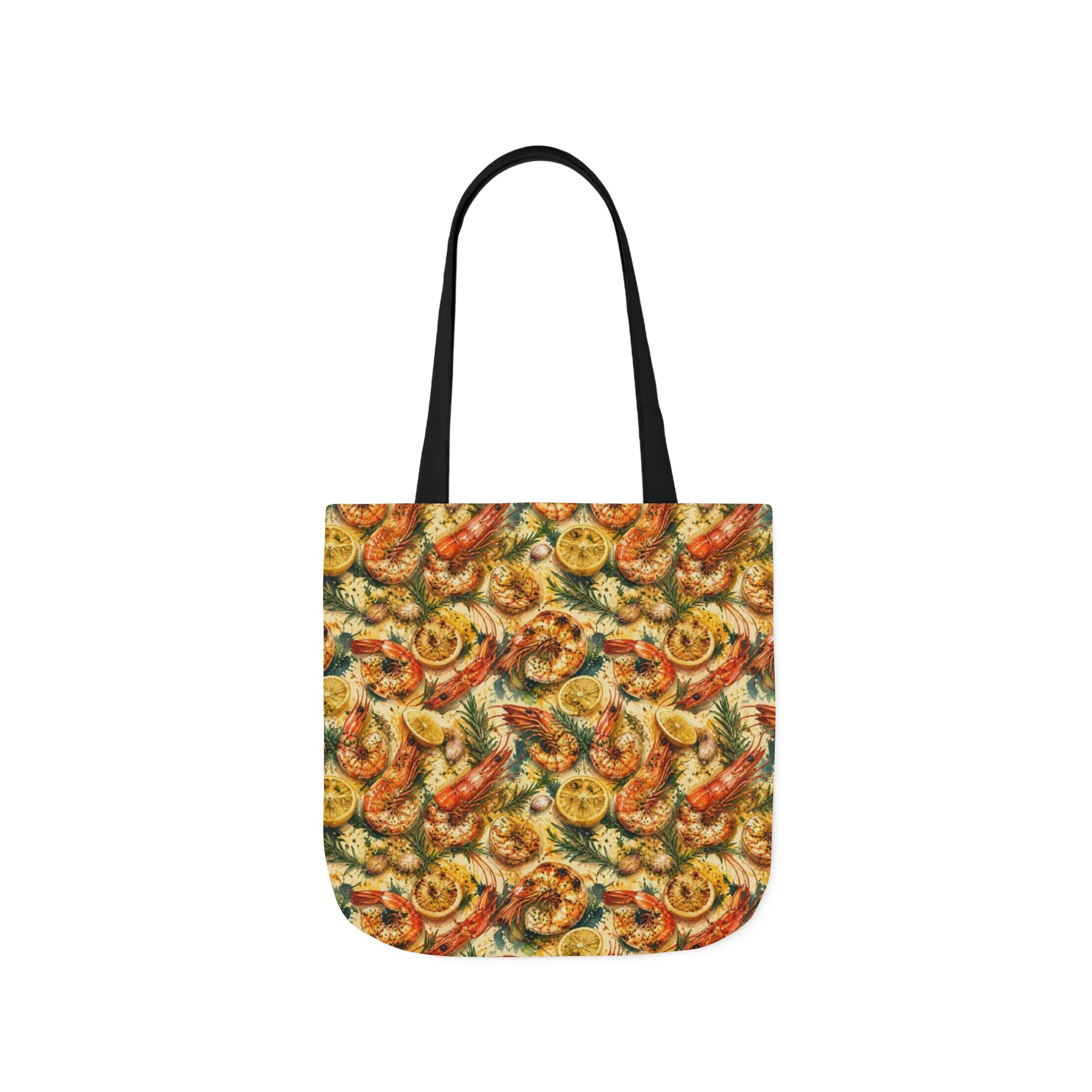 Mediterranean Shrimp Canvas Tote Bag Mediterranean Kitchen Watercolor Splash Design Italian Cottagecore Gift