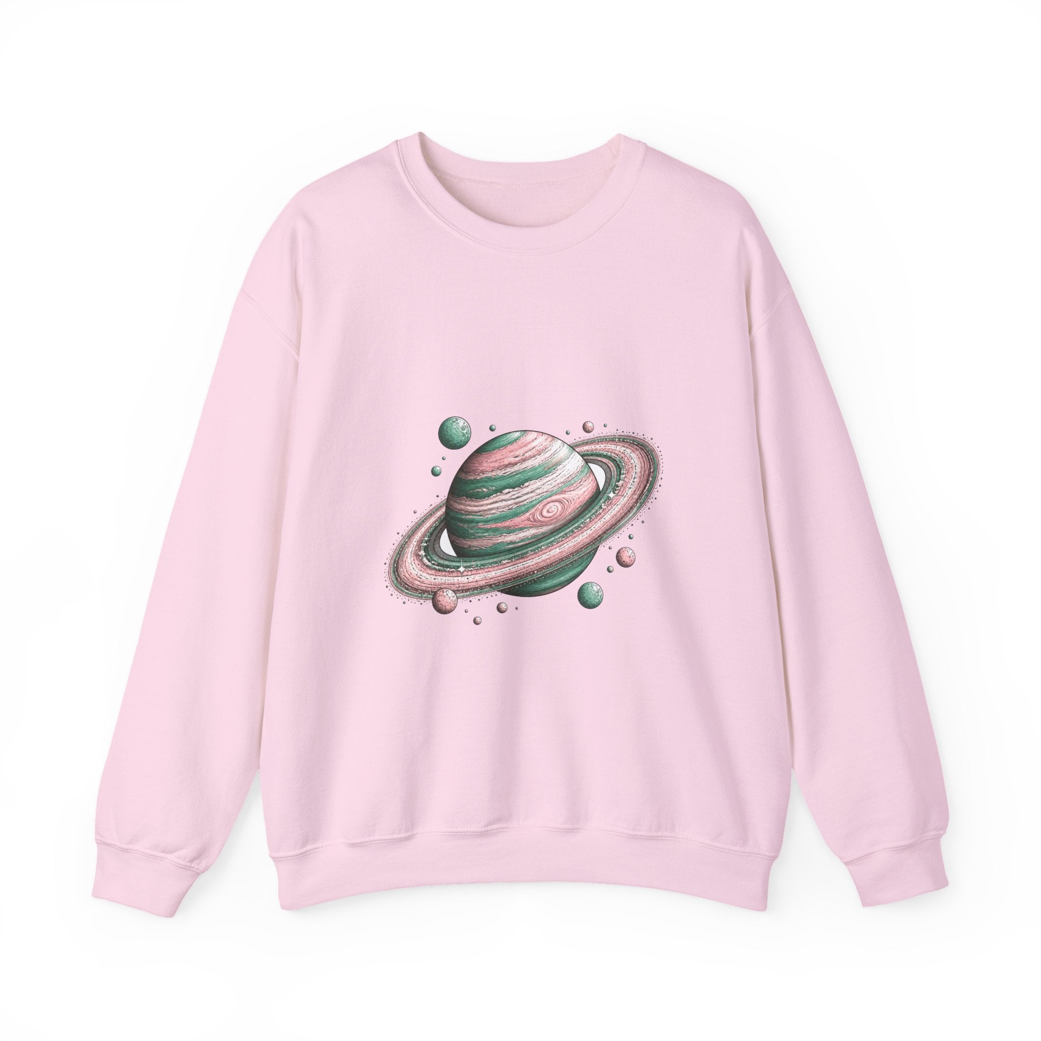 Matching Couple Sweatshirt - Astronaut & Planet Matching Couple Premium Fleece Sweatshirt Hand-Drawn Art His Hers Anniversary Gift - Design B