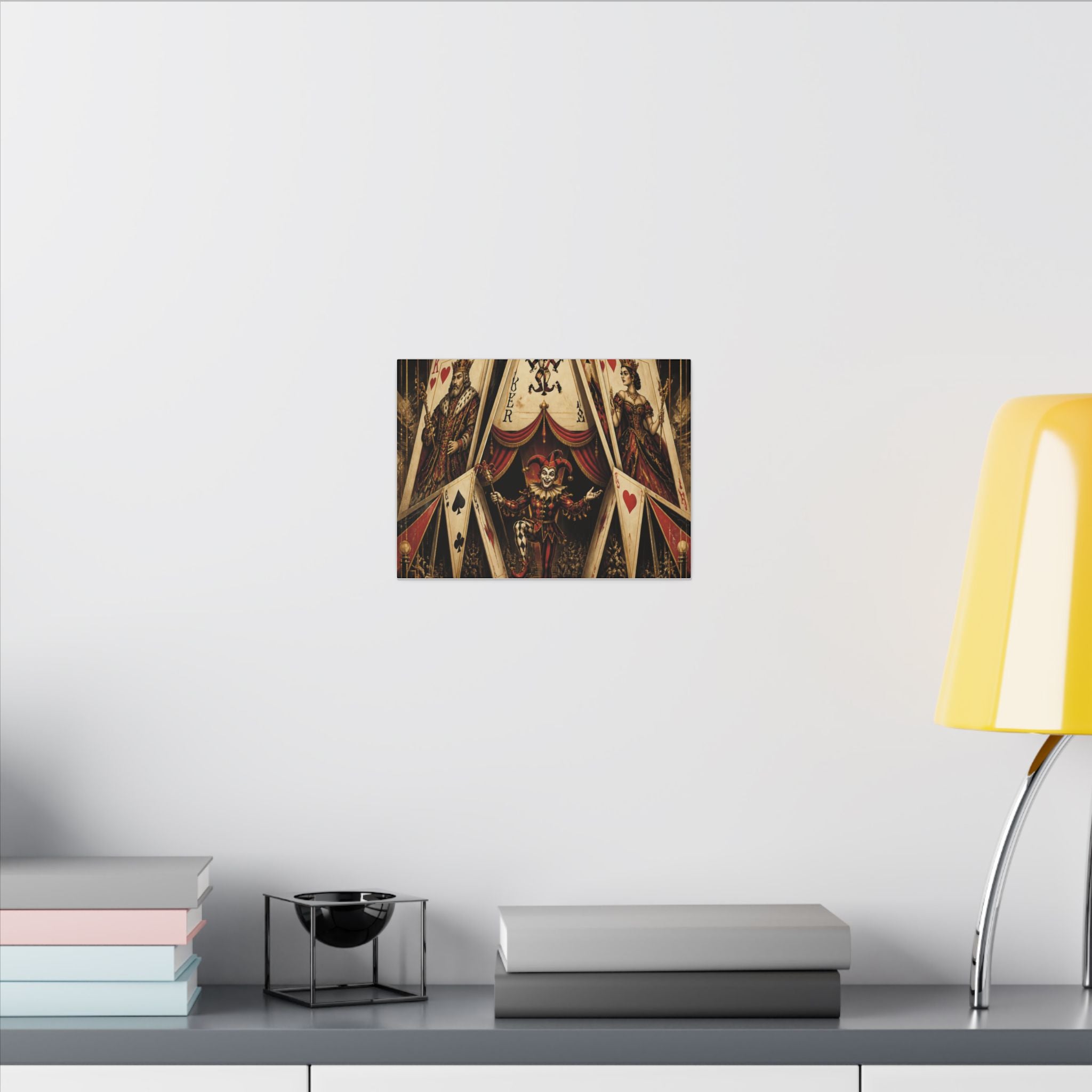 Playing Cards Tent Wall Art Canvas 24×36 Art Deco Bar Area Decor Maximalist Print