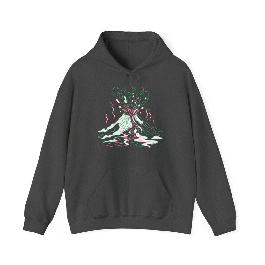 Matching Couple Sweatshirt - Volcano & Glacier Matching Couple Hooded Sweatshirt Minimalist Art His Hers Valentine Gift - Design A