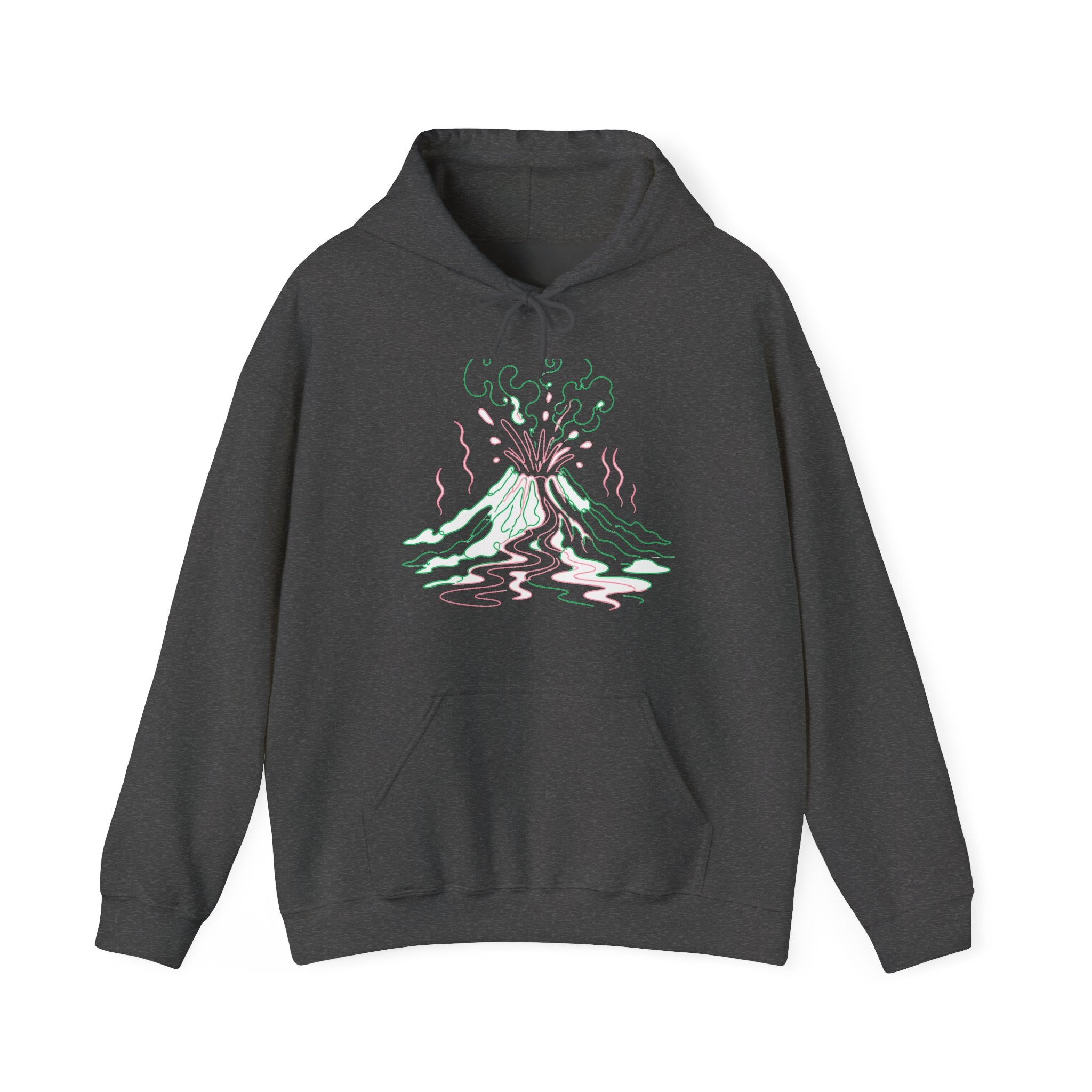 Matching Couple Sweatshirt - Volcano & Glacier Matching Couple Hooded Sweatshirt Minimalist Art His Hers Valentine Gift - Design A