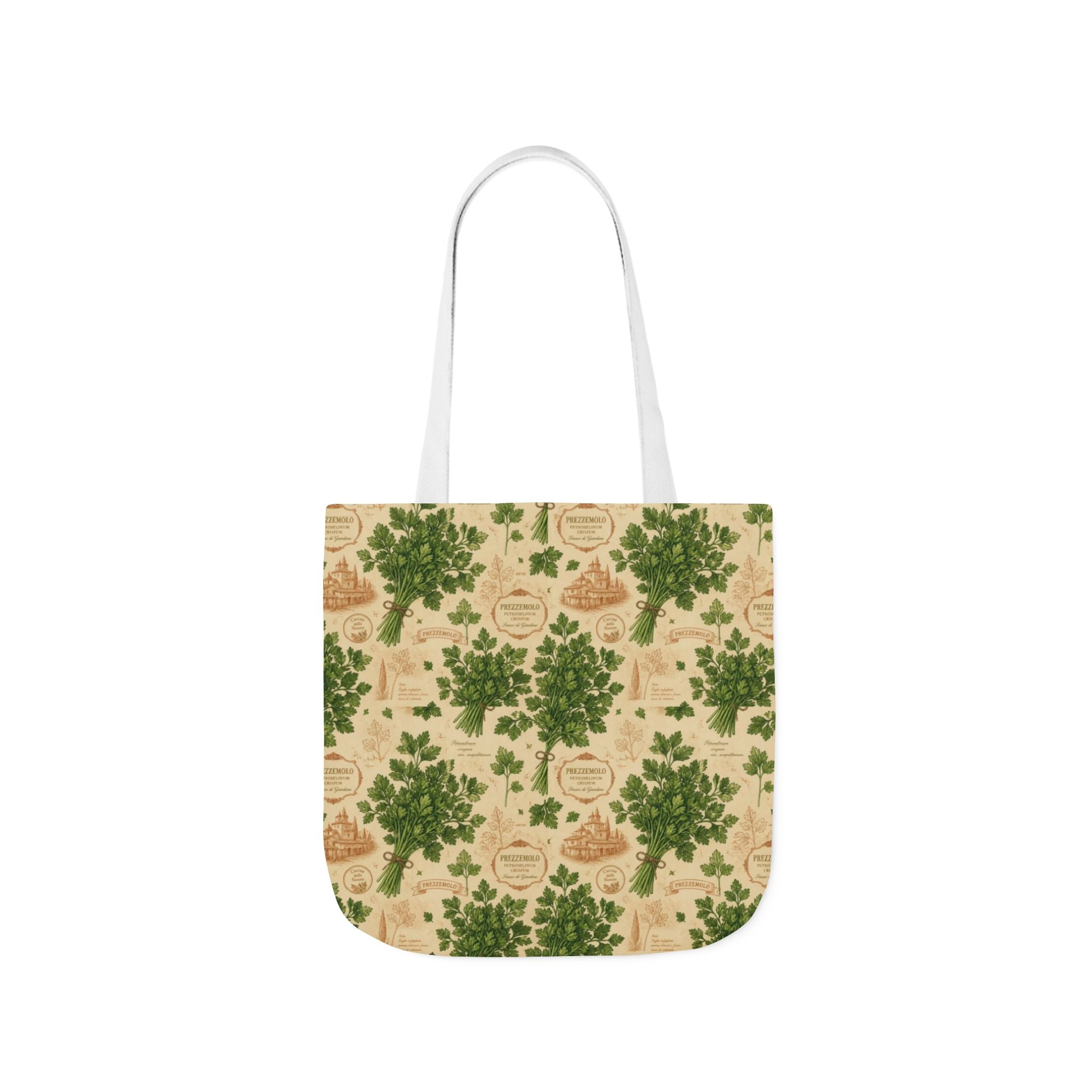 Fresh Parsley Canvas Tote Bag Mediterranean Kitchen Botanical Design Italian Cottagecore Gift