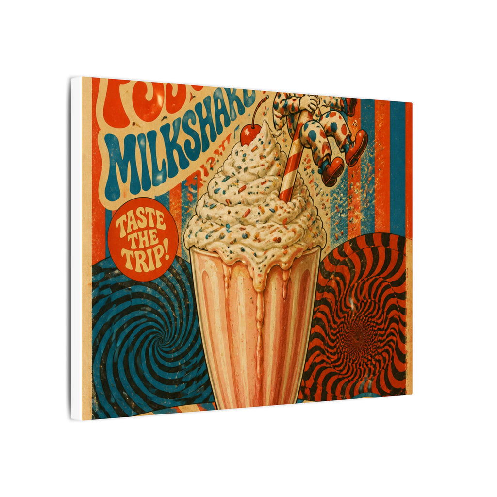 Milkshake Slide Clown Wall Art Canvas 24×36 Psychedelic Dining Room Decor Maximalist Print
