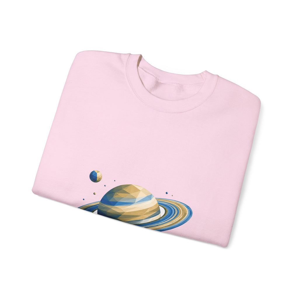 Matching Couple Sweatshirt - Saturn & Jupiter Matching Couple Premium Fleece Sweatshirt Geometric Art His Hers Love Gift - Design A