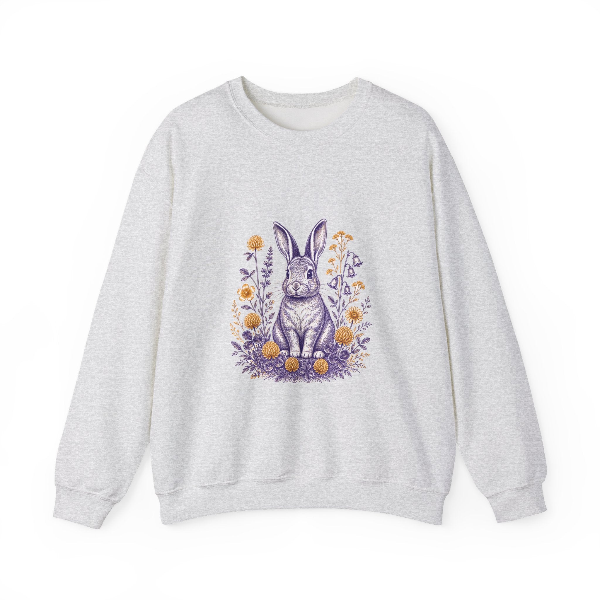 Matching Couple Sweatshirt - Fox & Rabbit Matching Couple Comfort Colors Crew Vintage Art His Hers Honeymoon Gift - Design B