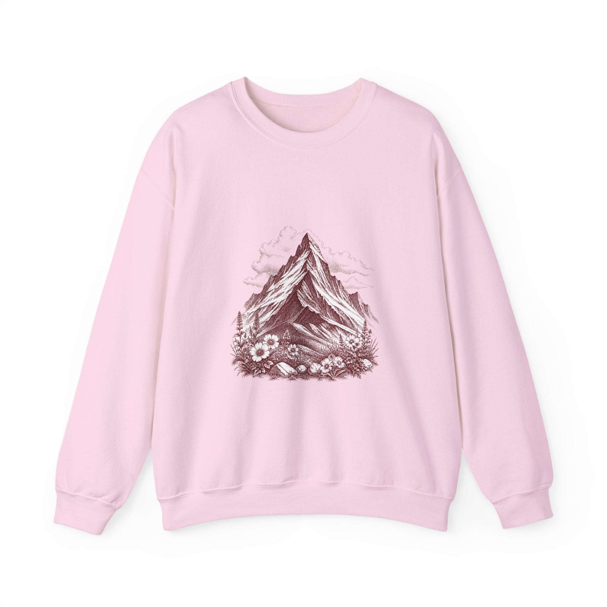 Matching Couple Sweatshirt - Mountain & Ocean Matching Couple Crewneck Sweatshirt Hand-Drawn Art His Hers Best Friend Gift - Design A