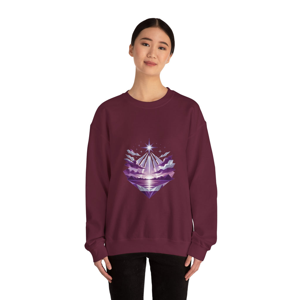 Matching Couple Sweatshirt - Evening & Morning Star Matching Couple Crewneck Sweatshirt Geometric Art His Hers Couple Gift - Design A