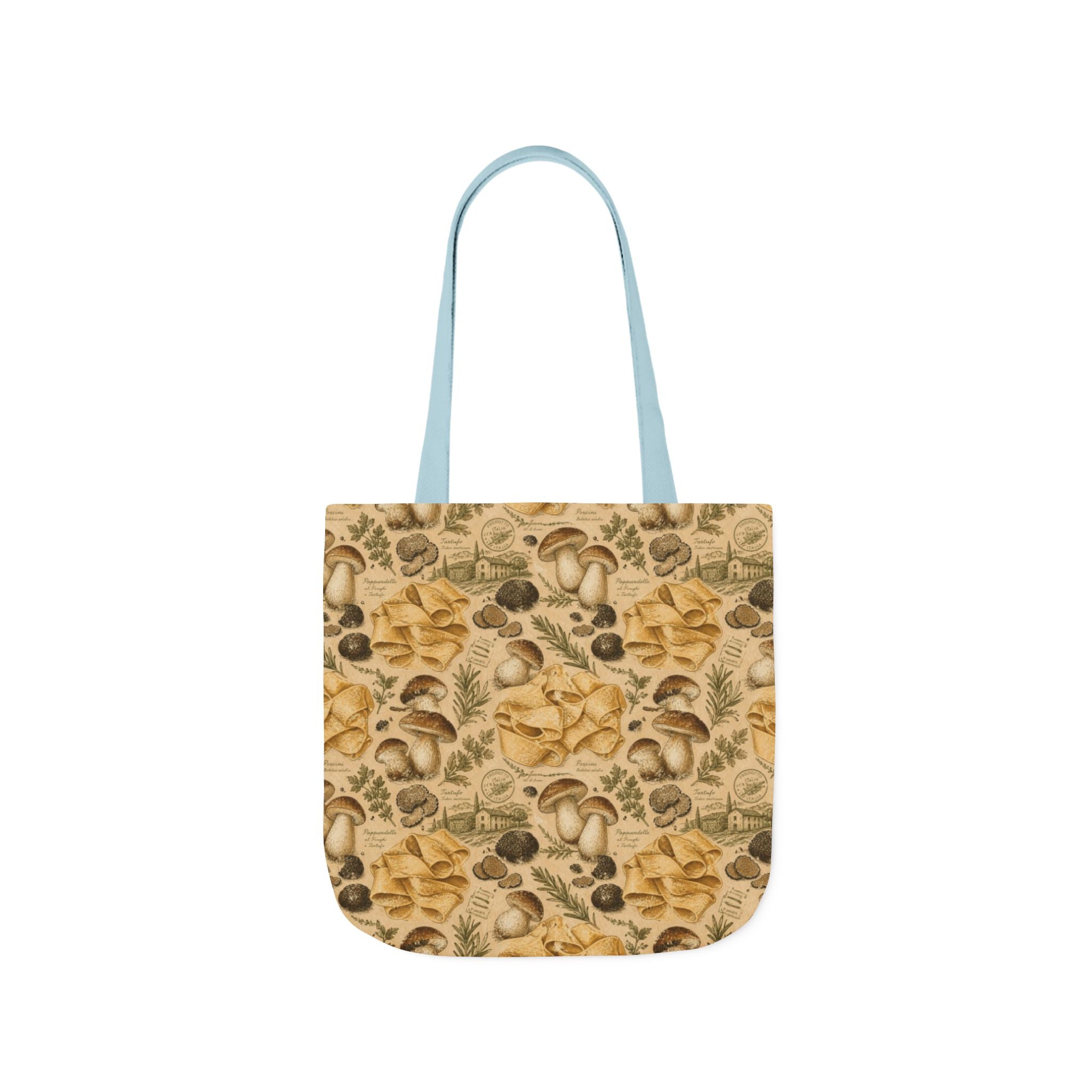 Pappardelle Ribbons Canvas Tote Bag Mediterranean Kitchen Botanical Design Italian Cottagecore Gift