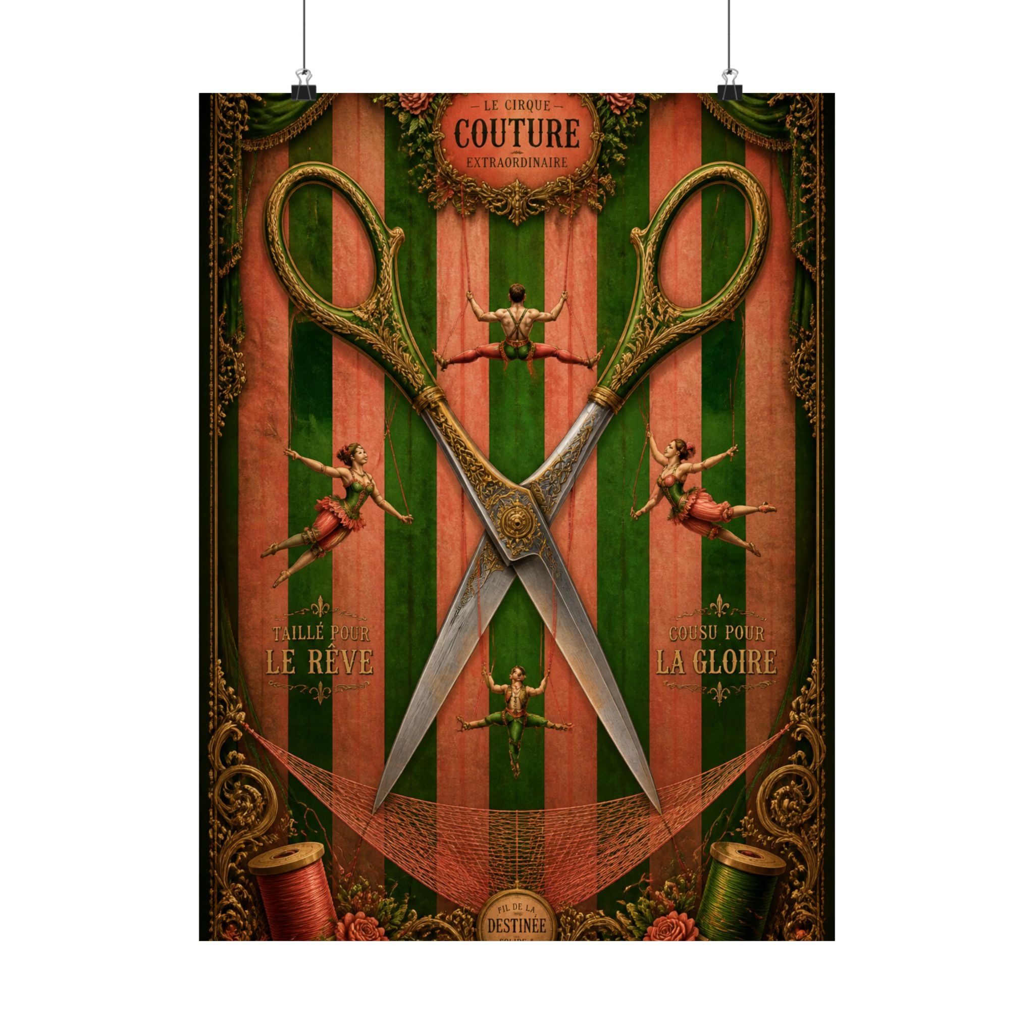 Giant Scissors Trapeze Wall Art Poster 24×36 Baroque Studio Decor Maximalist Print
