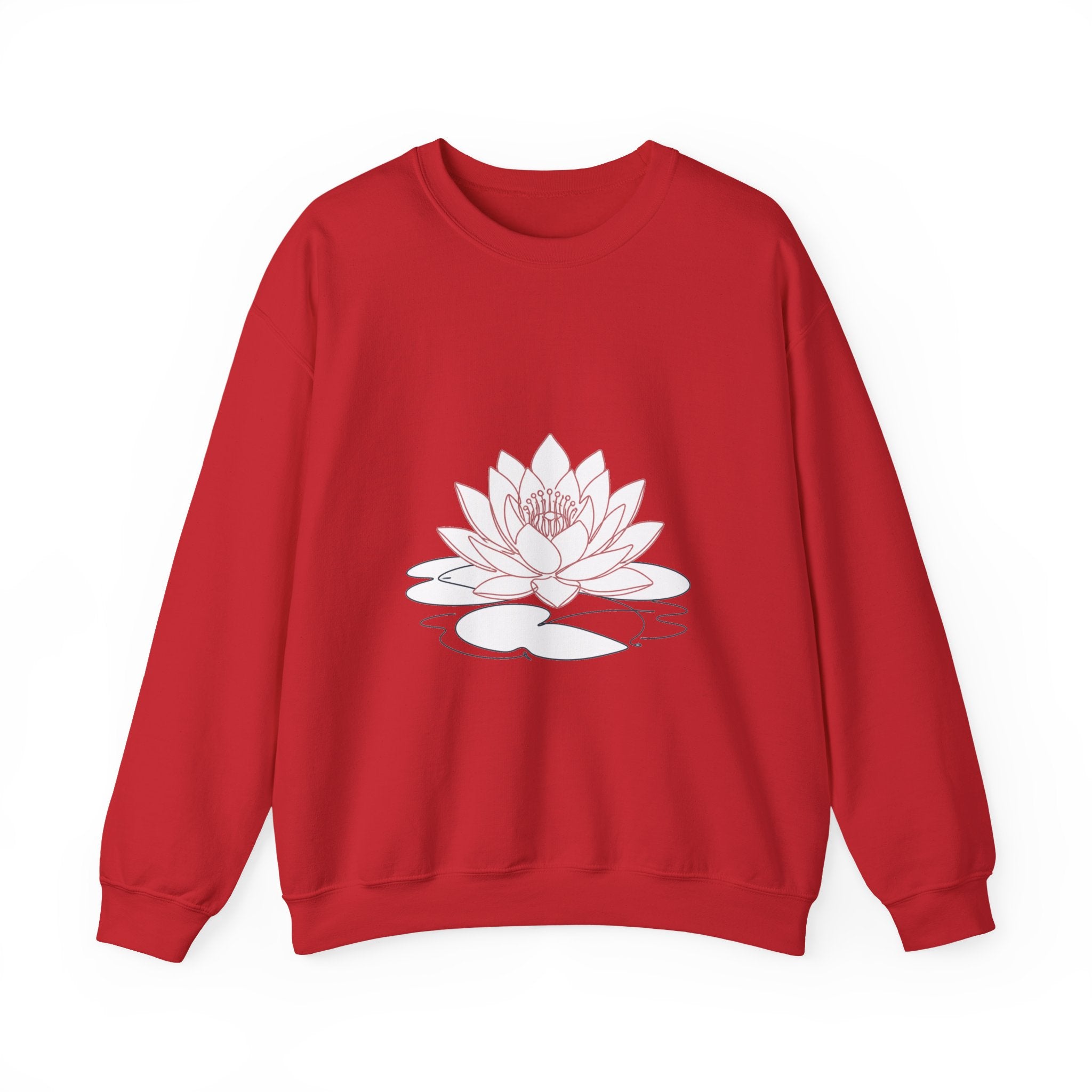 Matching Couple Sweatshirt - Open & Closed Lotus Matching Couple Crewneck Sweatshirt Minimalist Art His Hers Valentine Gift - Design A
