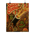 Sushi Roll Cannon Wall Art Poster 18×24 Psychedelic Cafe Decor Maximalist Print