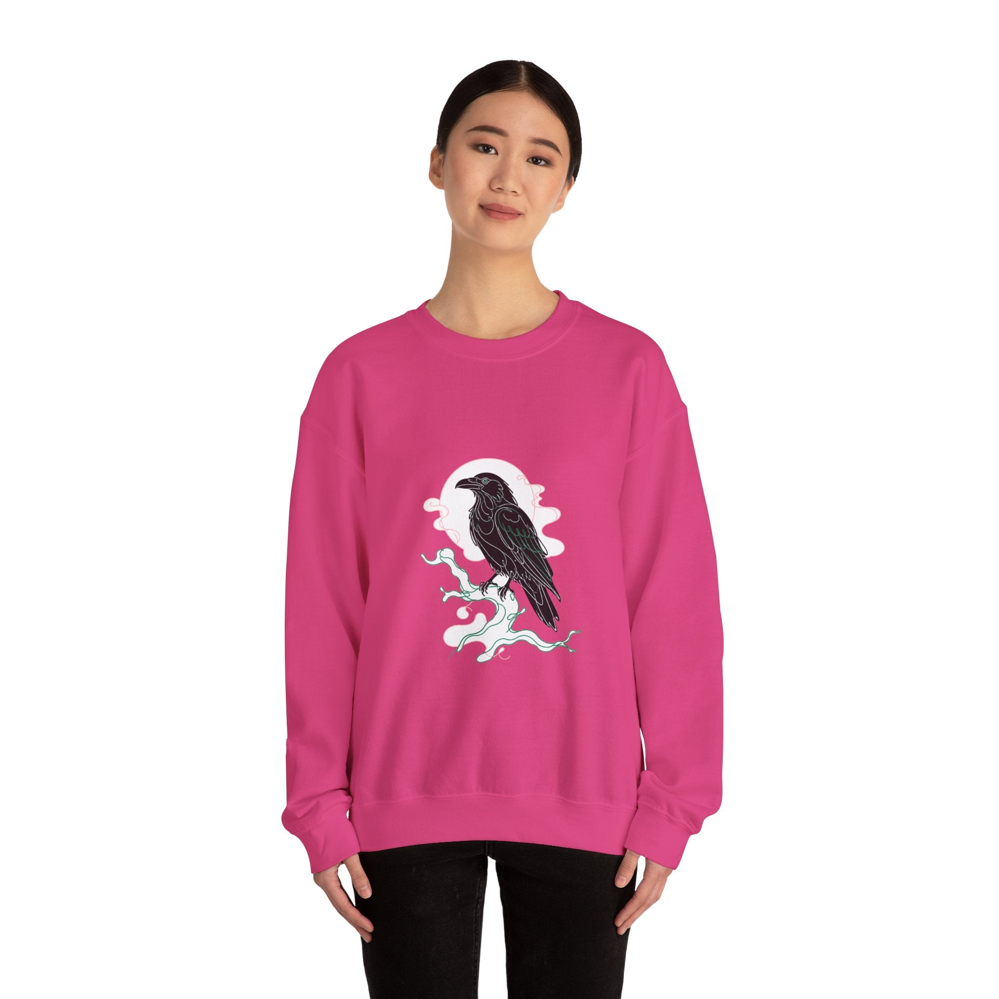 Matching Couple Sweatshirt - Raven & Swan Matching Couple Crewneck Sweatshirt Minimalist Art His Hers Valentine Gift - Design A