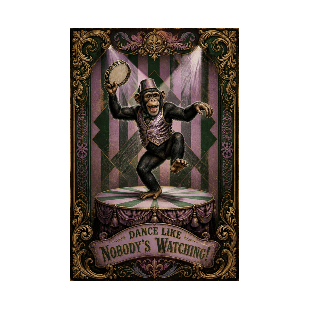 Dancing Monkey Wall Art Poster 18×24 Baroque Home Office Decor Maximalist Print