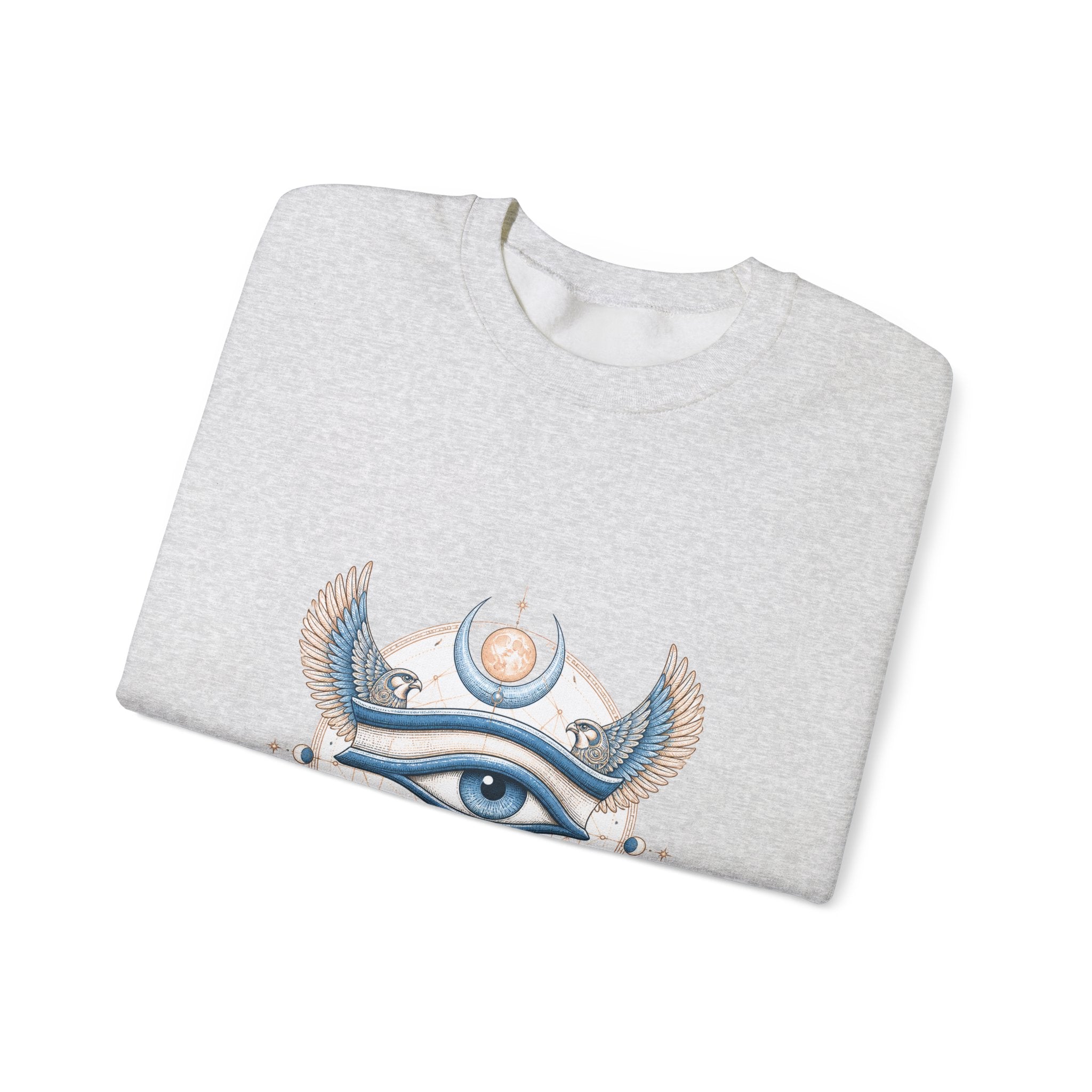 Matching Couple Sweatshirt - Eye of Ra & Horus Matching Couple Comfort Colors Crew Vintage Art His Hers Honeymoon Gift - Design B