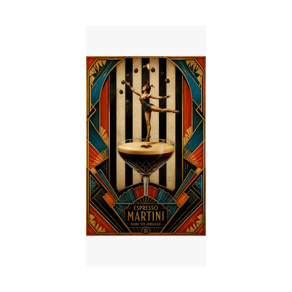 Espresso Martini Acrobat Wall Art Poster 18×24 Art Deco Entryway Decor Maximalist Print