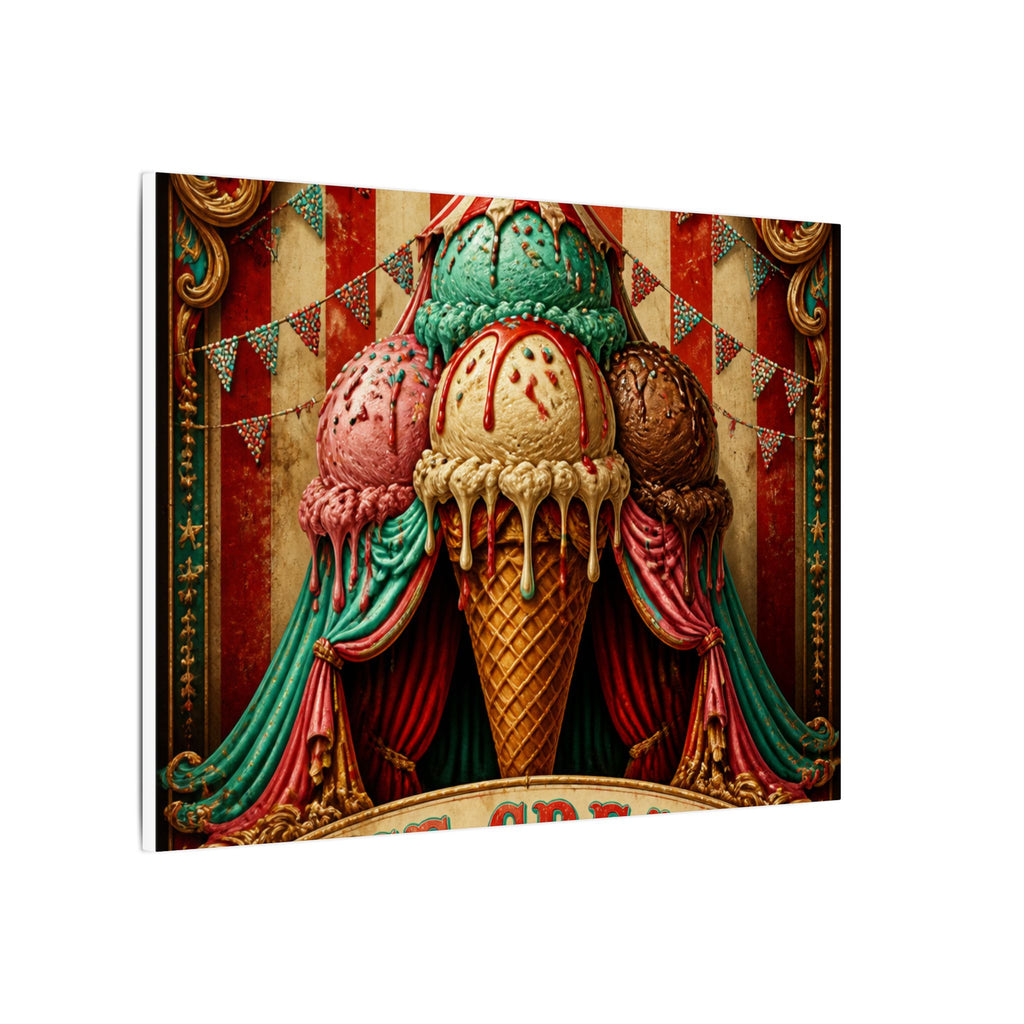 Ice Cream Cone Circus Tent Wall Art Canvas 24×36 Baroque Studio Decor Maximalist Print