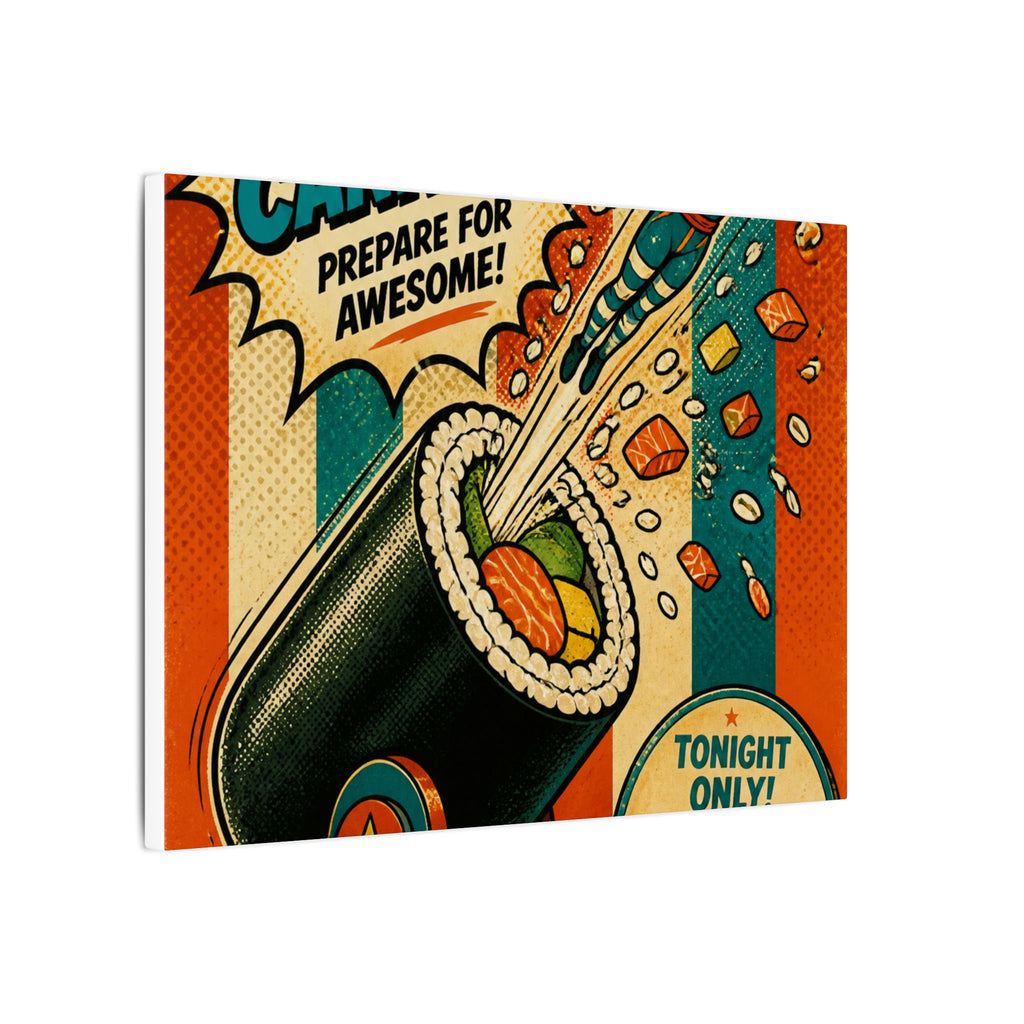 Sushi Roll Cannon Wall Art Canvas 16×20 Pop Art Living Room Decor Maximalist Print