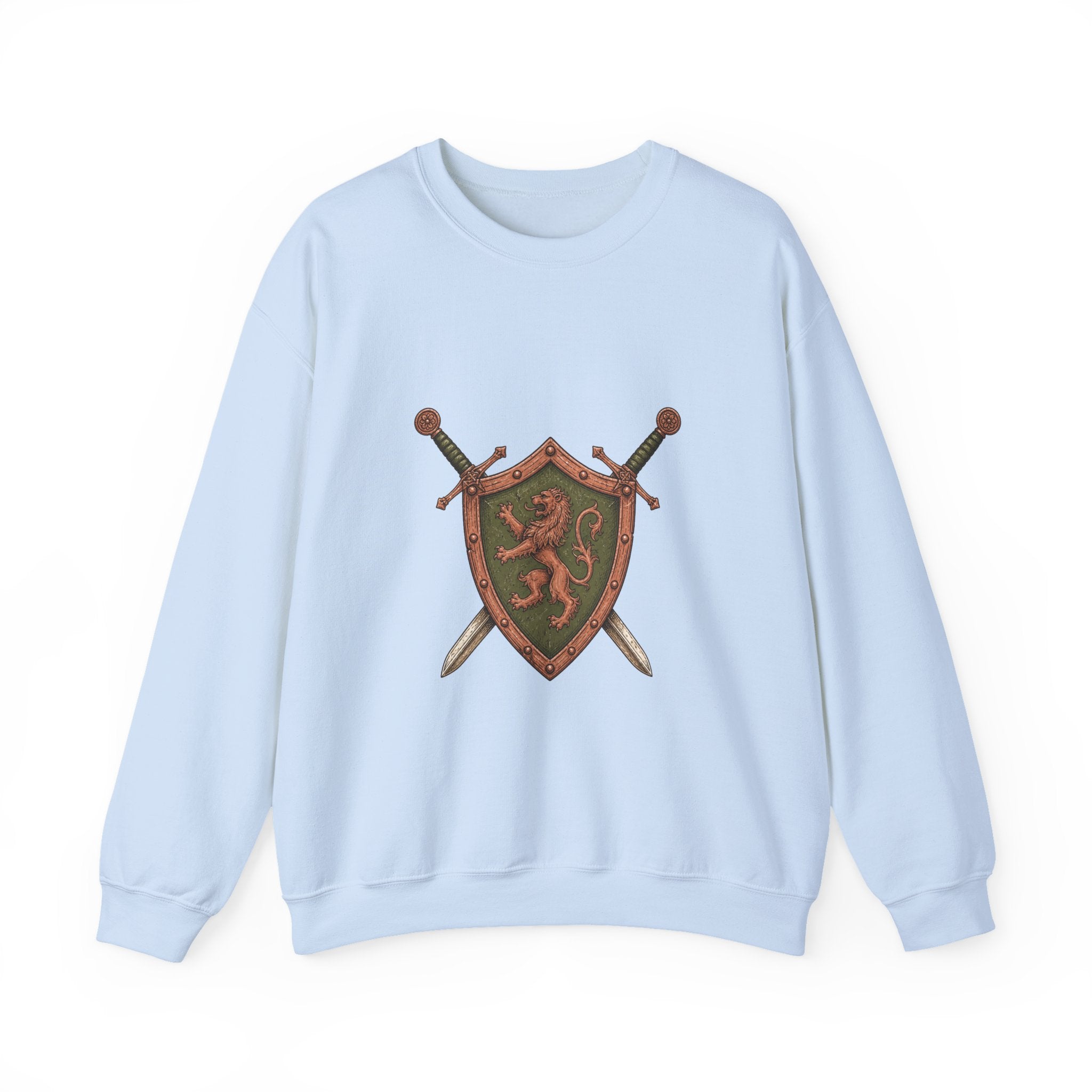 Matching Couple Sweatshirt - Crown & Shield Matching Couple Premium Fleece Sweatshirt Hand-Drawn Art His Hers Anniversary Gift - Design B