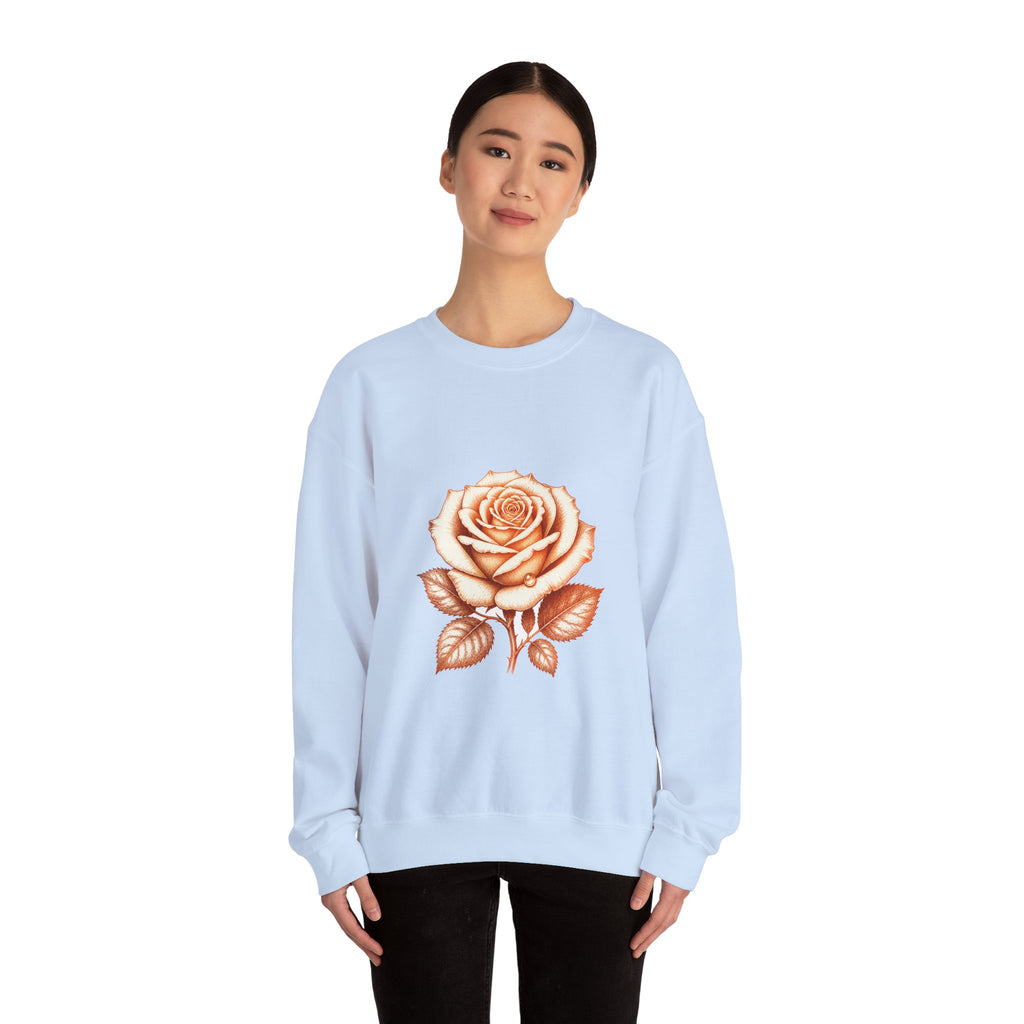 Matching Couple Sweatshirt - Rose & Thorn Matching Couple Premium Fleece Sweatshirt Hand-Drawn Art His Hers Anniversary Gift - Design A