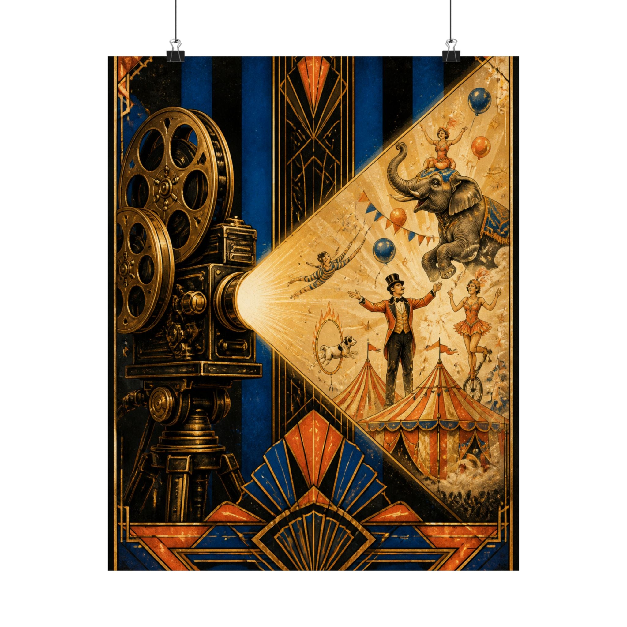 Film Camera Projector Show Wall Art Poster 18×24 Art Deco Entryway Decor Maximalist Print