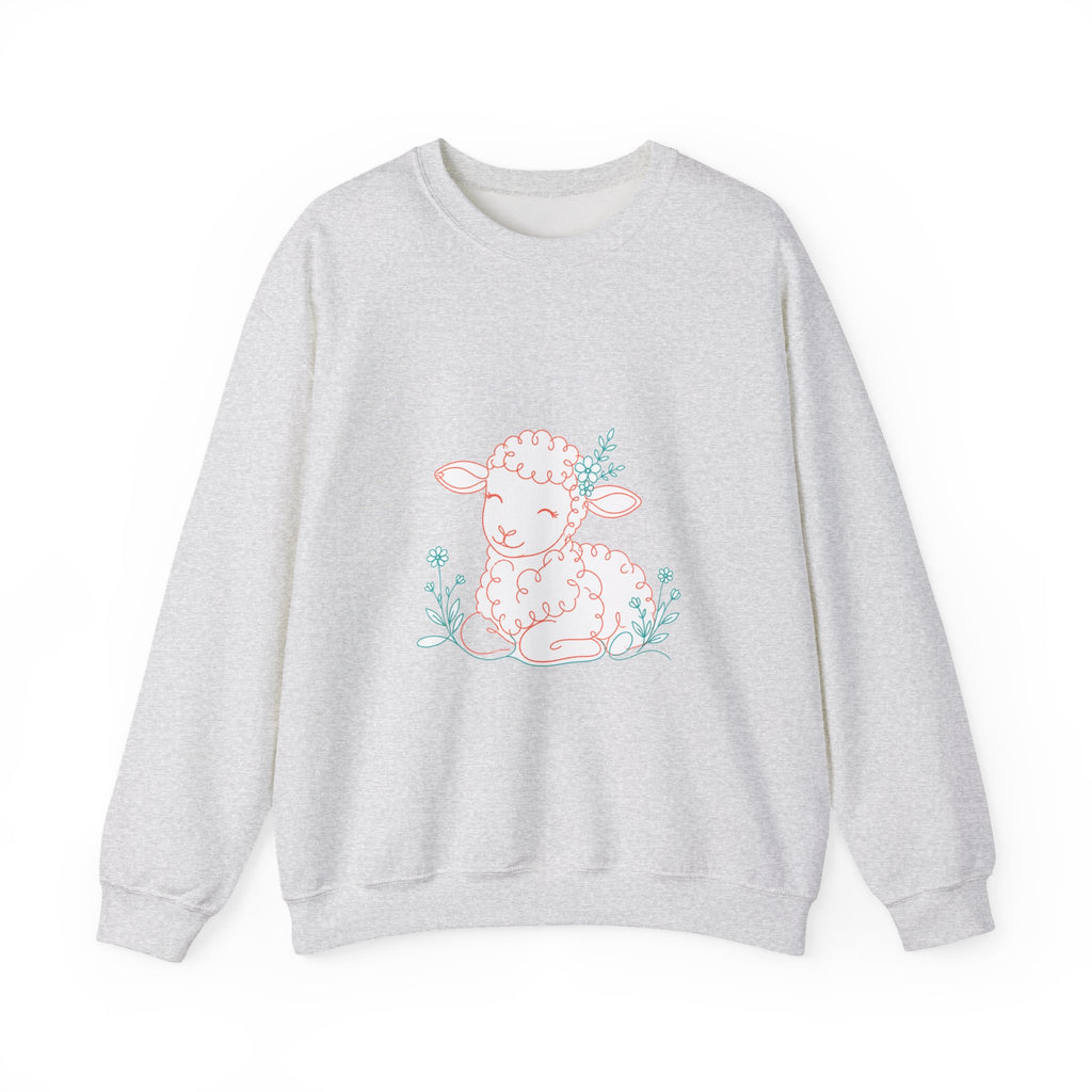 Matching Couple Sweatshirt - Lion & Lamb Matching Couple Premium Fleece Sweatshirt Minimalist Art His Hers Christmas Gift - Design B